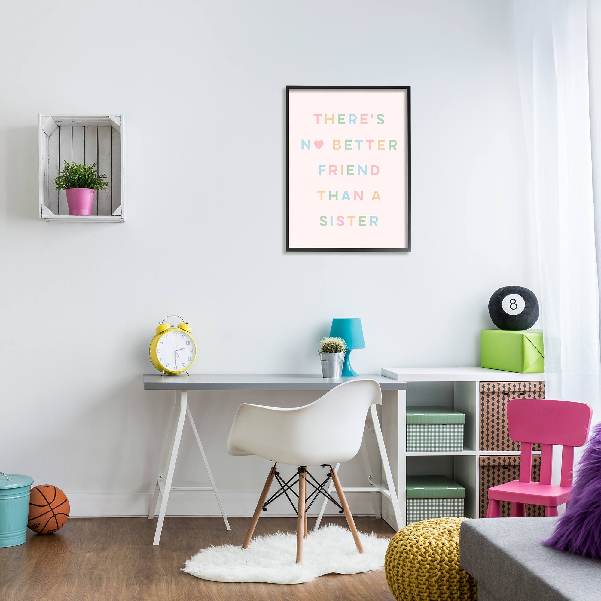 Stupell Industries No Better Friend Than Sister Quote Pastel Typography Framed Wall Art