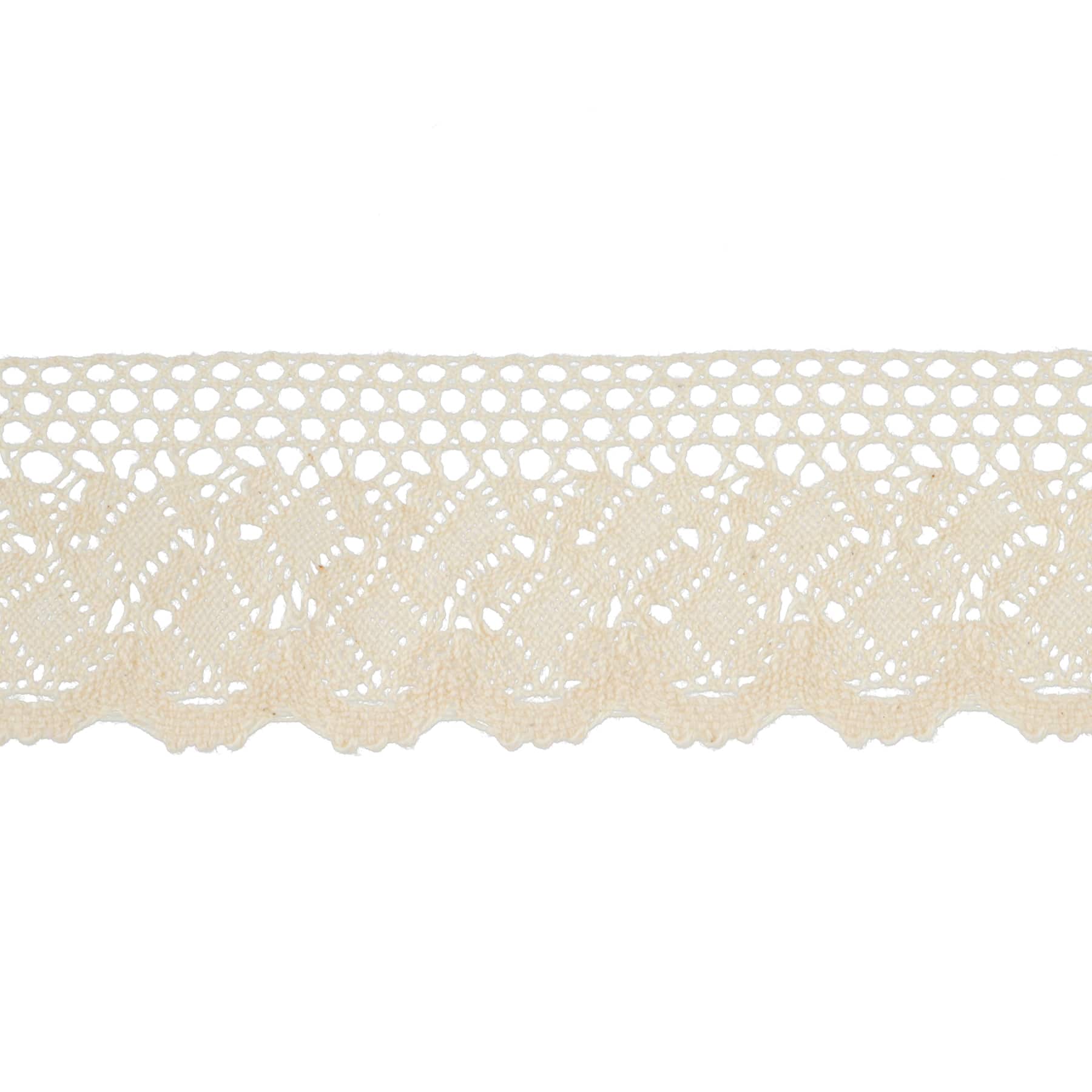 1.75&#x22; Ivory Scalloped Crochet Lace Trim by Celebrate It&#xAE;