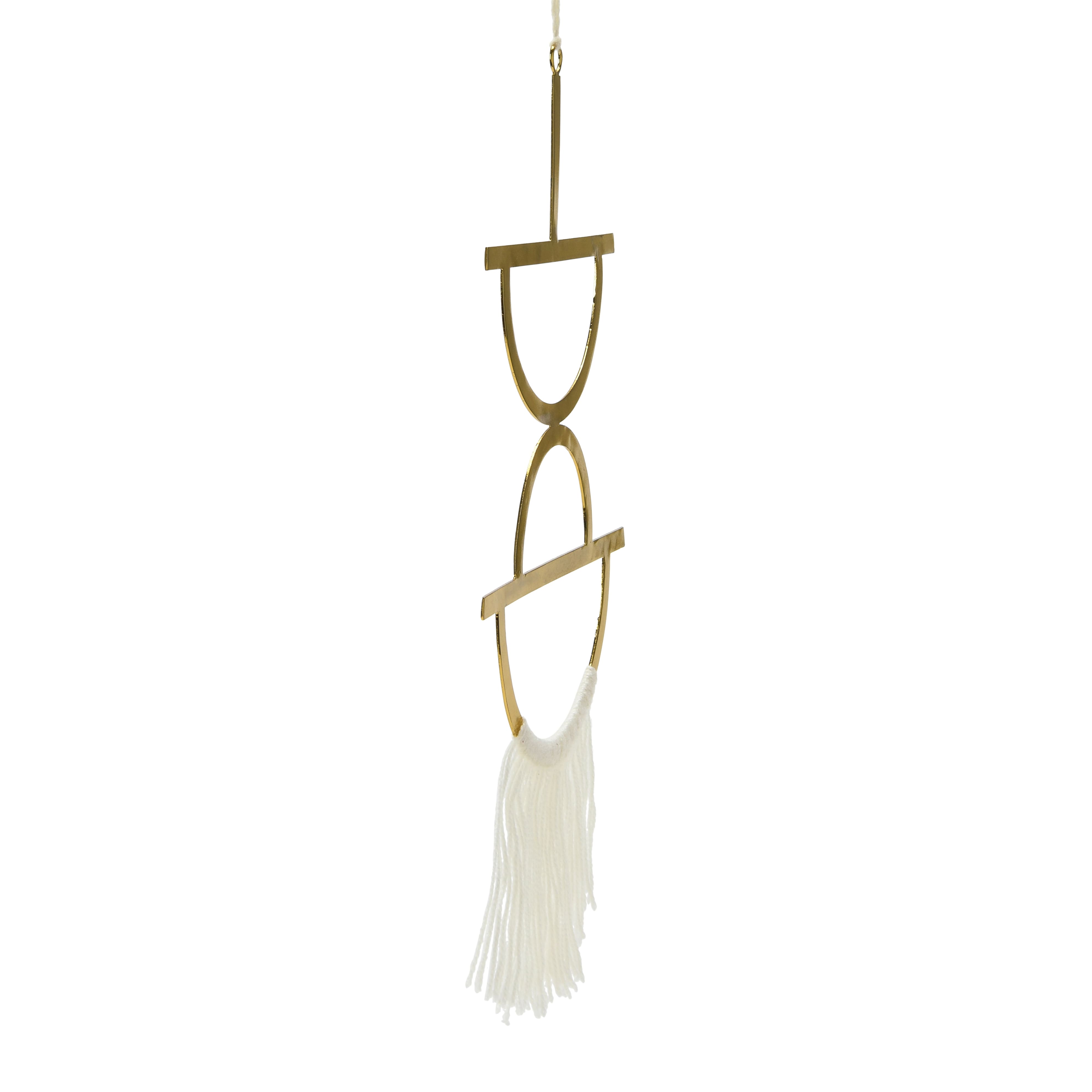 Hello Honey&#xAE; Gold Geometric Metal Wall Hanging with Tassel