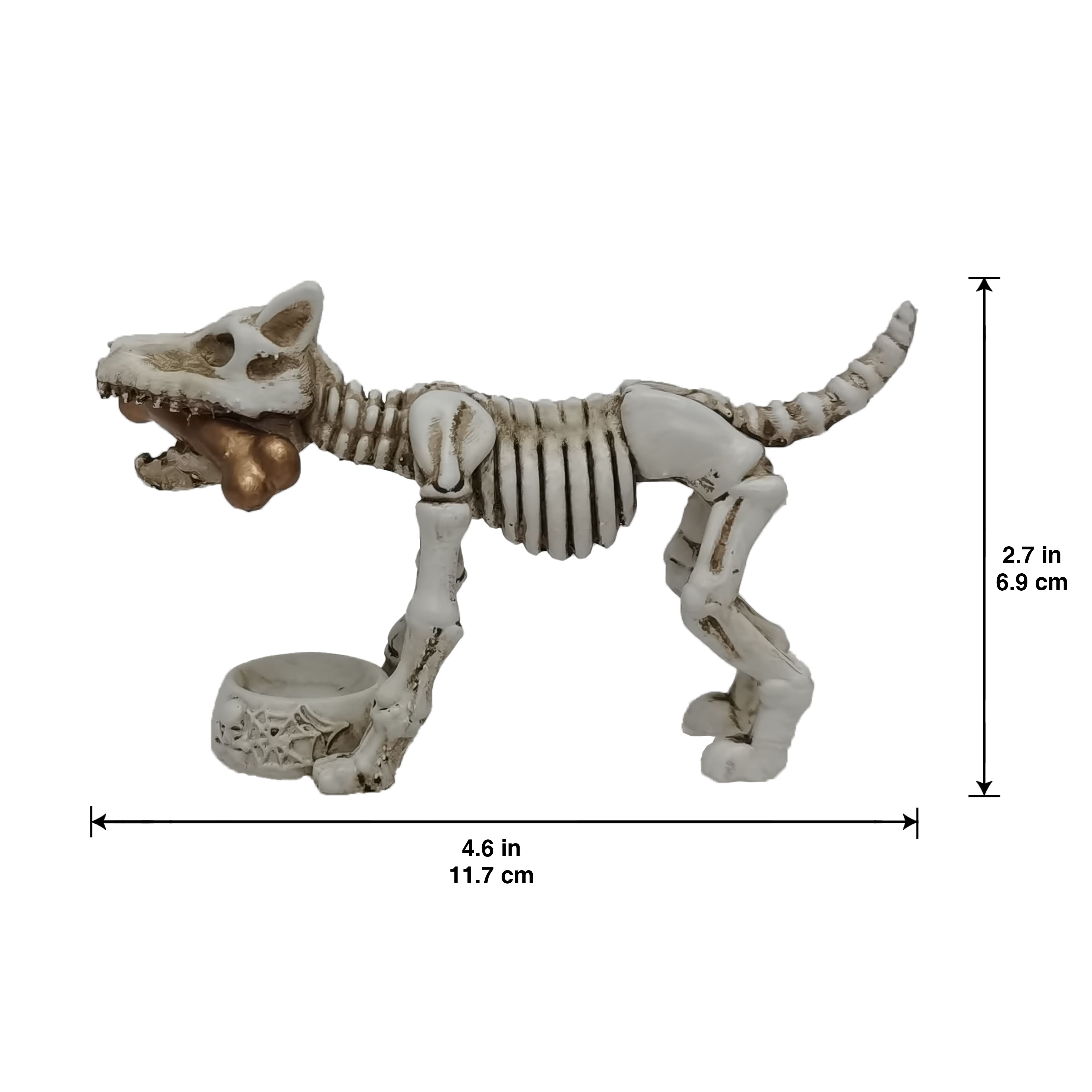 4.5&#x22; Skeleton Dog with Bone &#x26; Food Bowl Tabletop D&#xE9;cor by Ashland&#xAE;