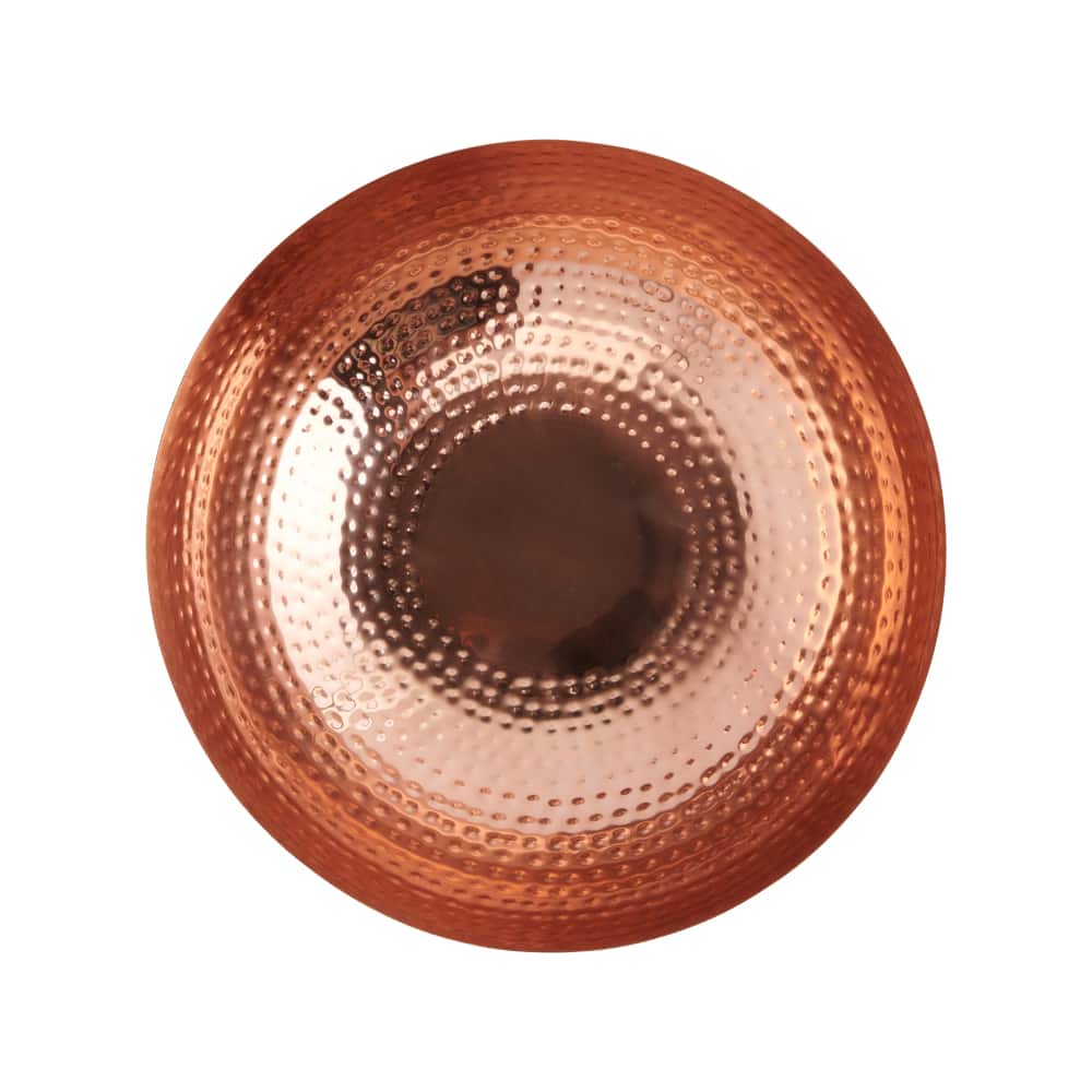 Hello Honey® 14" Copper Finish Round Hammered Metal Bowl