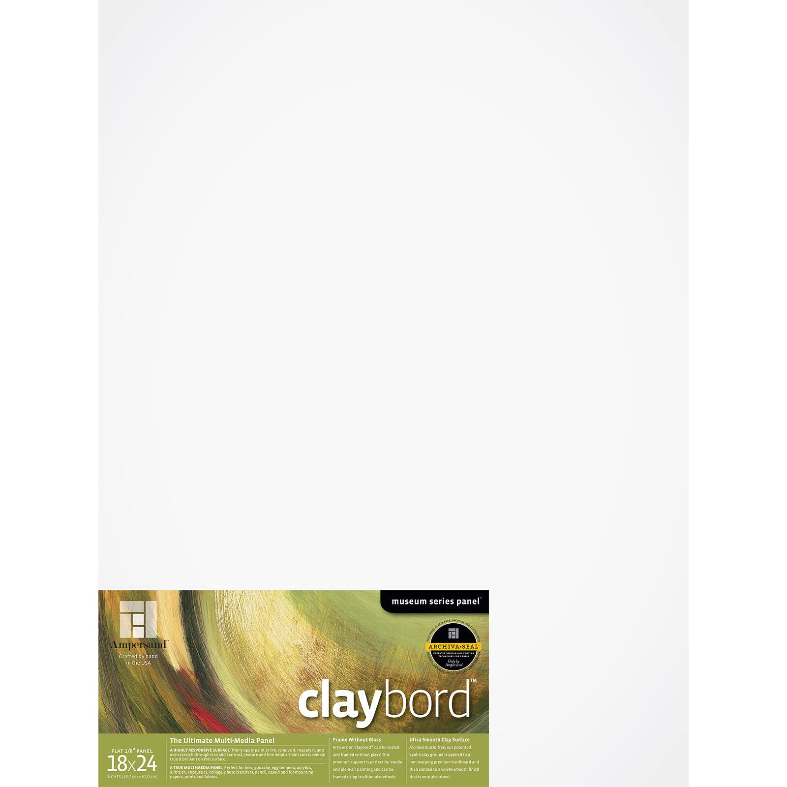 Ampersand&#x2122; Claybord&#x2122; Museum Series Uncradled 1/8&#x22; Multi-Media Panel