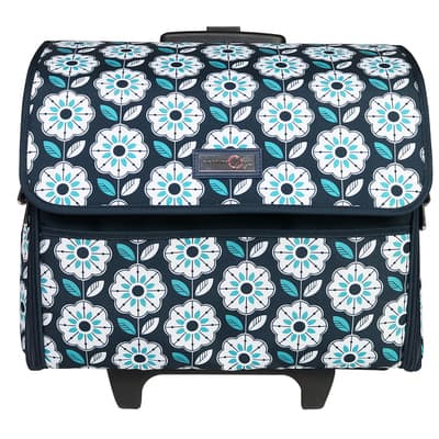 Everything Mary Black Quilted Sewing Machine Rolling Carrying Case