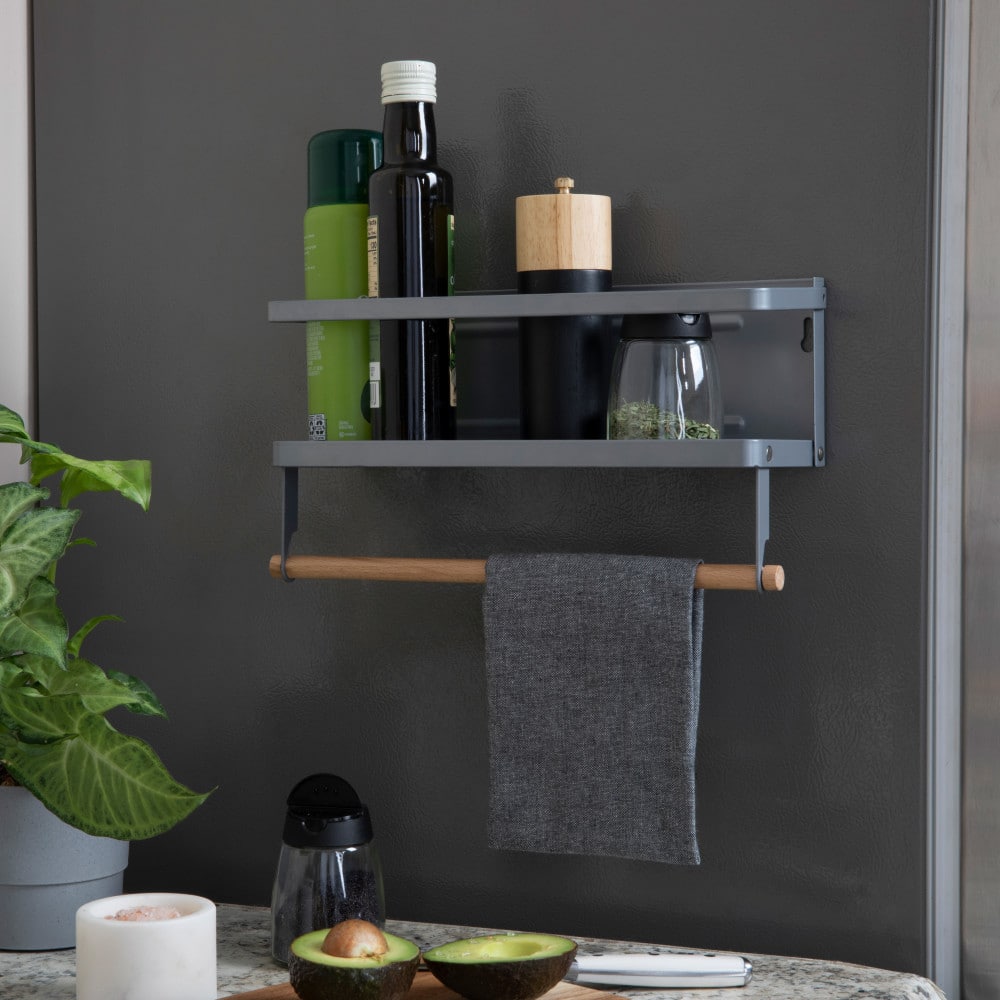 Household Essentials 12" Metal Spice Rack with Paper Towel Holder