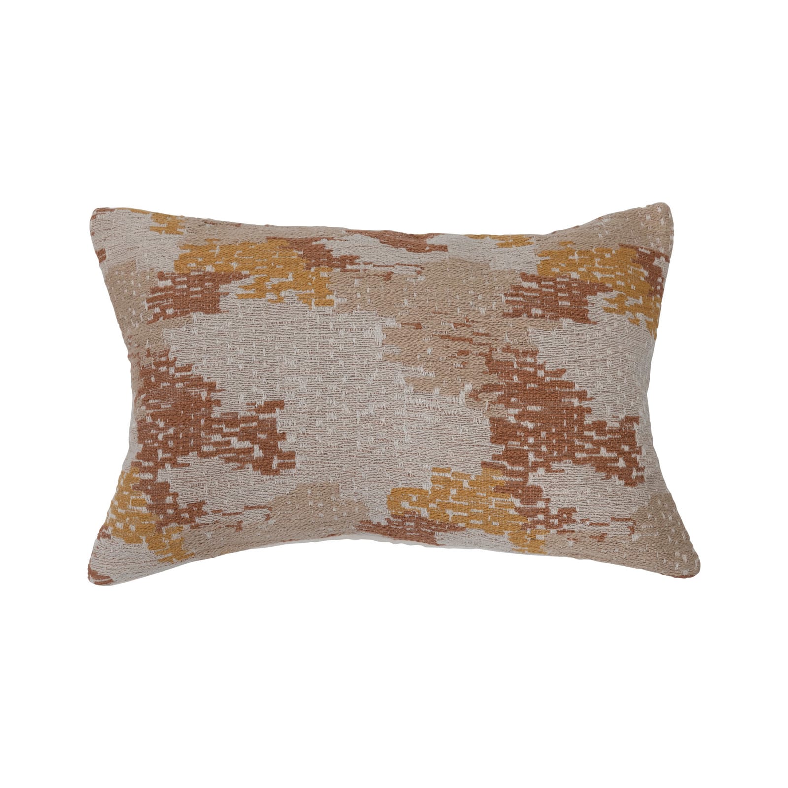 Multicolor Jacquard Woven Cotton Blend Lumbar Pillow