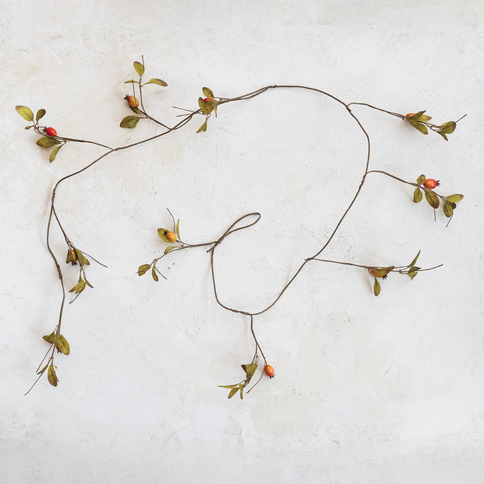 Hello Honey&#xAE; 6ft. Green &#x26; Orange Faux Rose Hip Garland