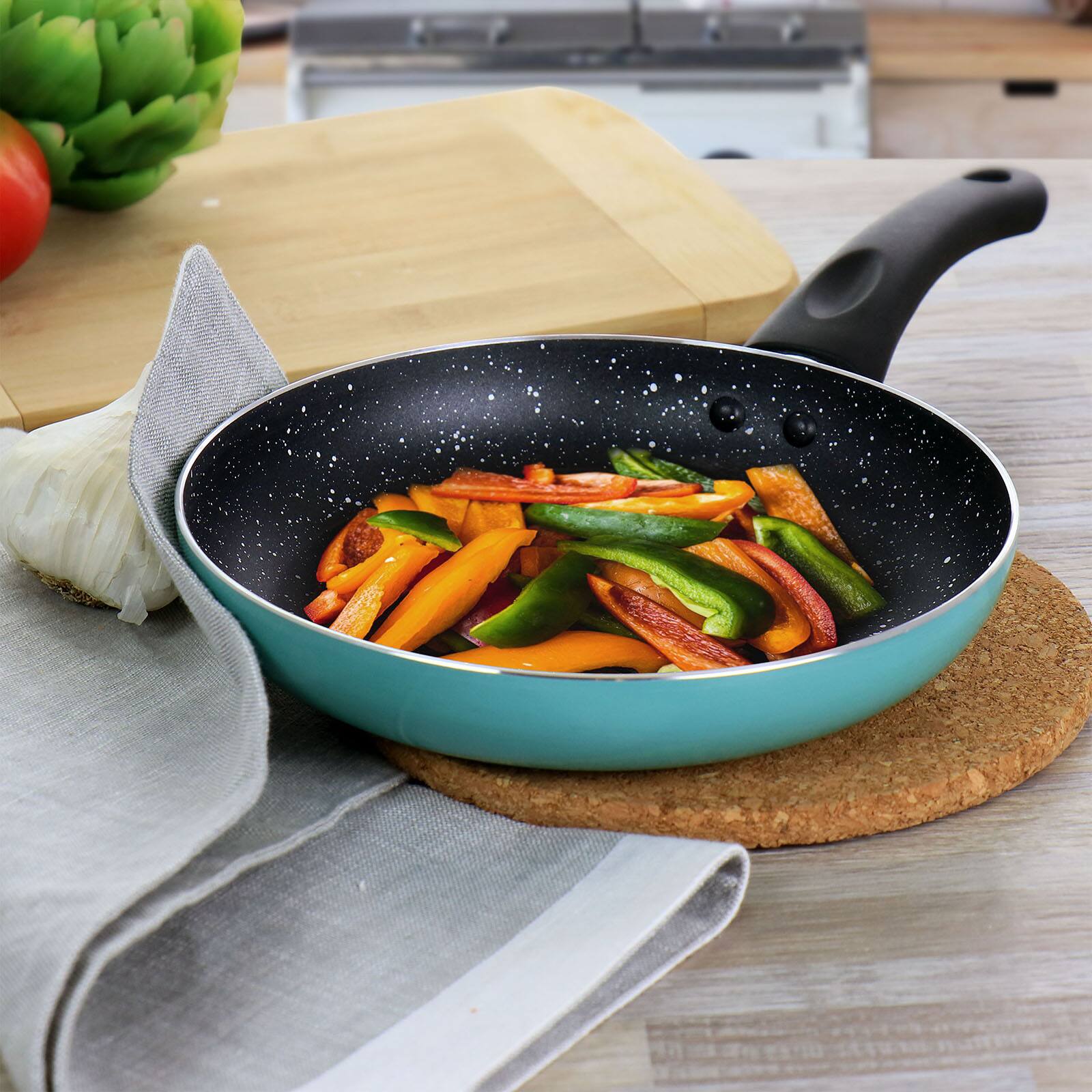 Oster 8" Turquoise Nonstick Aluminum Frying Pan