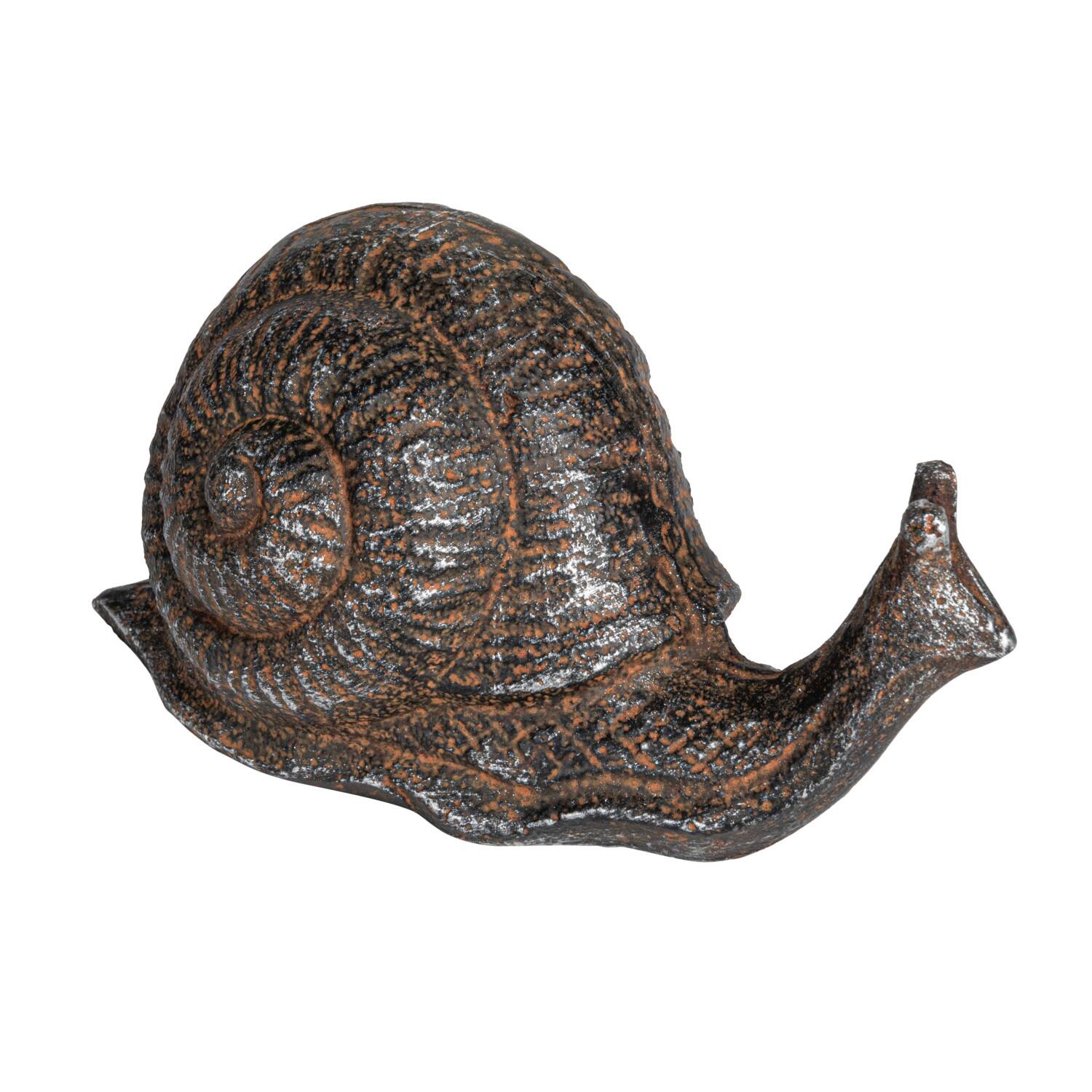 Hello Honey® 6" Rust-Colored Cast Metal Snail Accent Décor