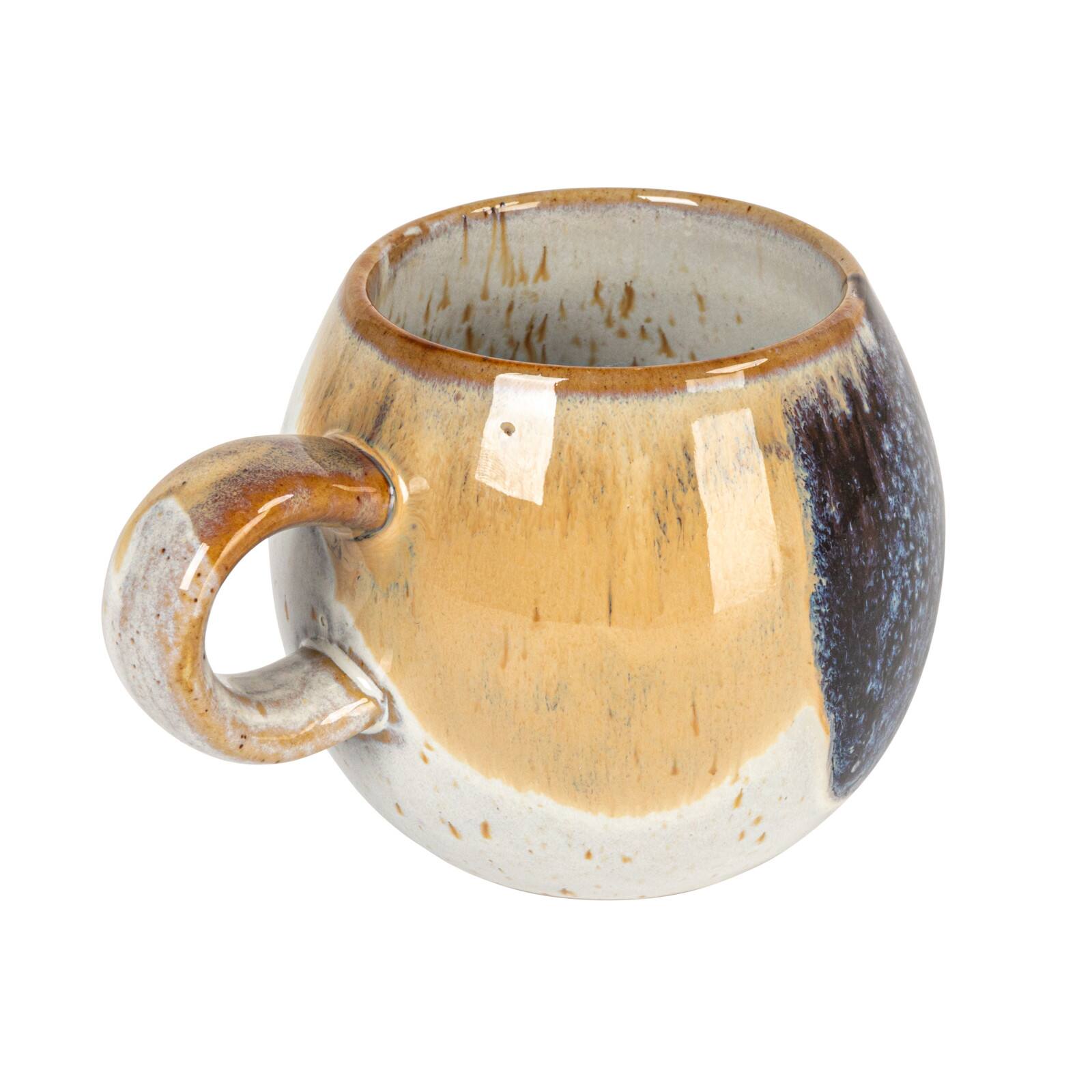 Hello Honey&#xAE; 2.75&#x22; Tan &#x26; White Earthen Sip Stoneware Mugs, 4ct.