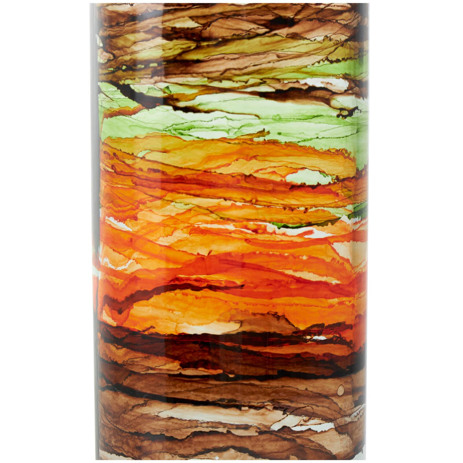 22&#x22; Multicolor Swirl Glass Cylinder Vase