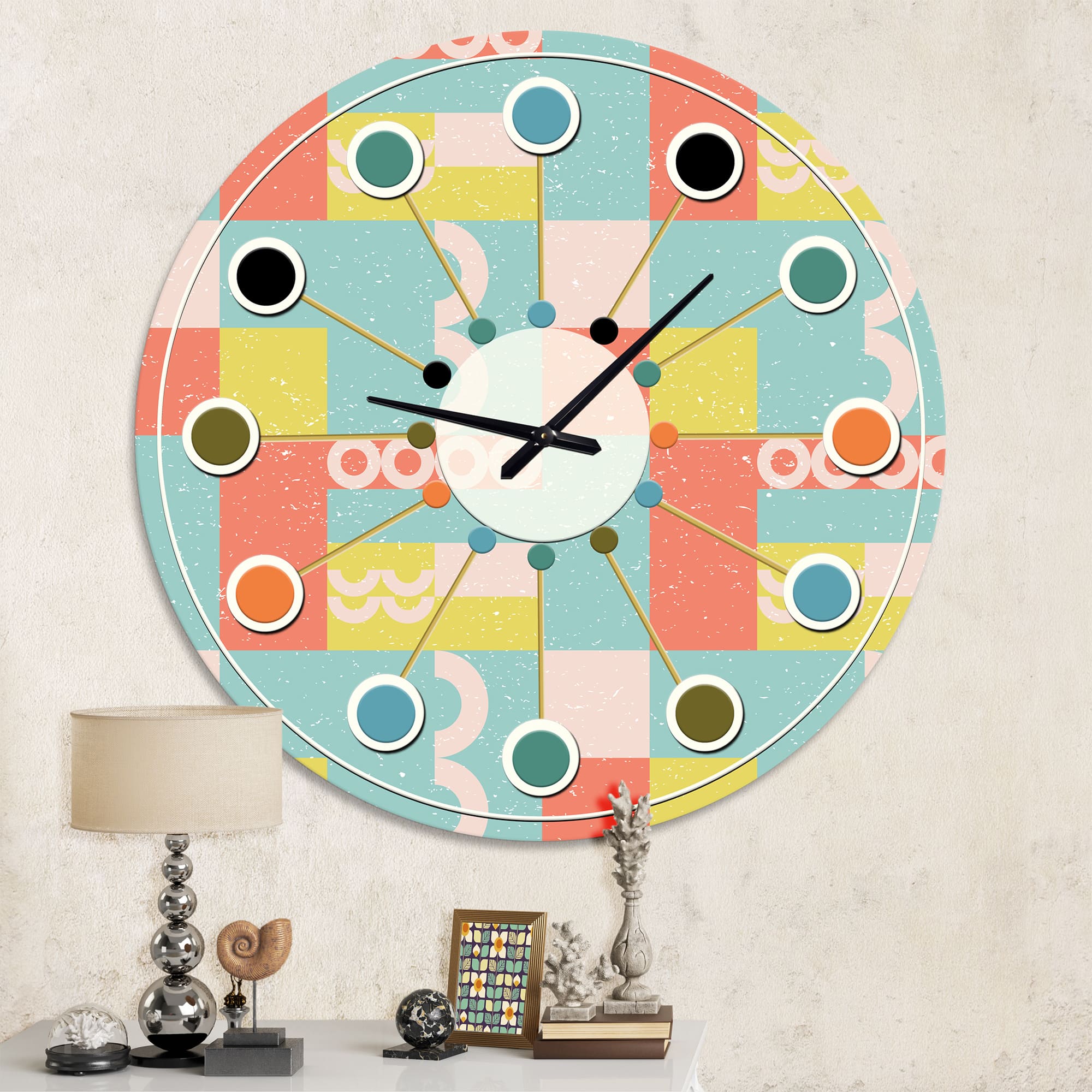 Designart &#x27;Retro Abstract Design Iii Mid-Century Modern Wall Clock