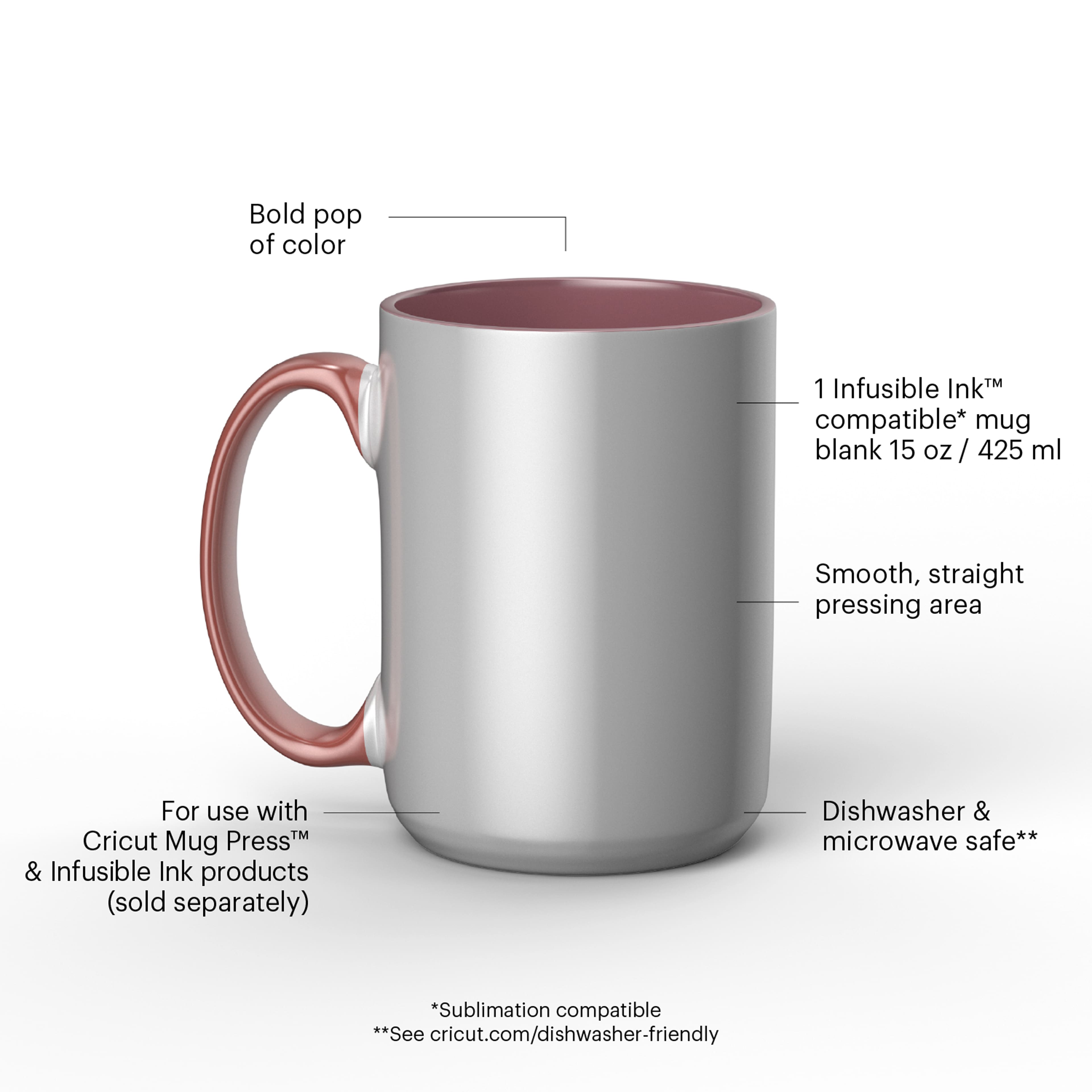 6 Pack: Cricut&#xAE; 15oz. Beveled Ceramic Mug Blank