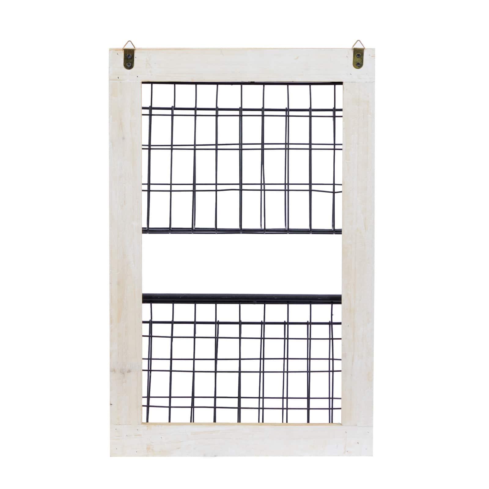 22" Black Metal Farmhouse Magazine Rack Holder