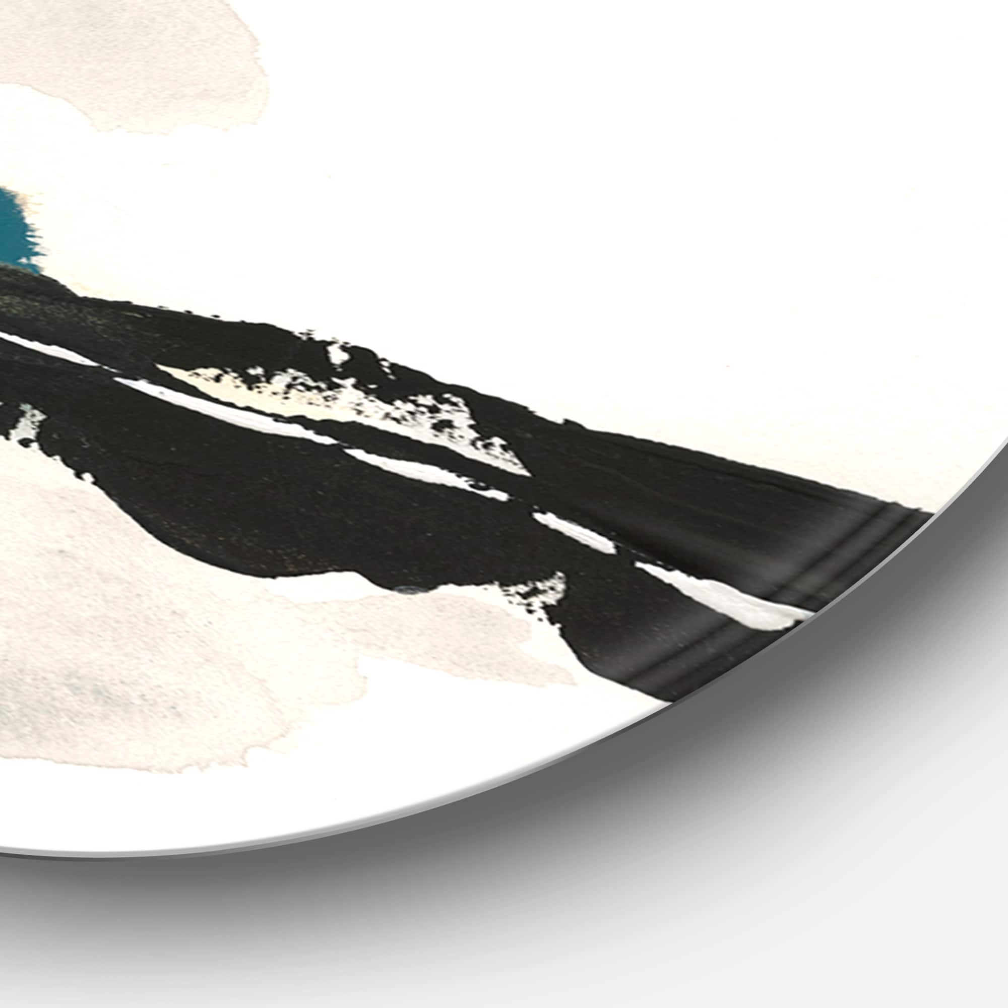 Designart - Glam Cerulean I - Glam Metal Circle Wall Art