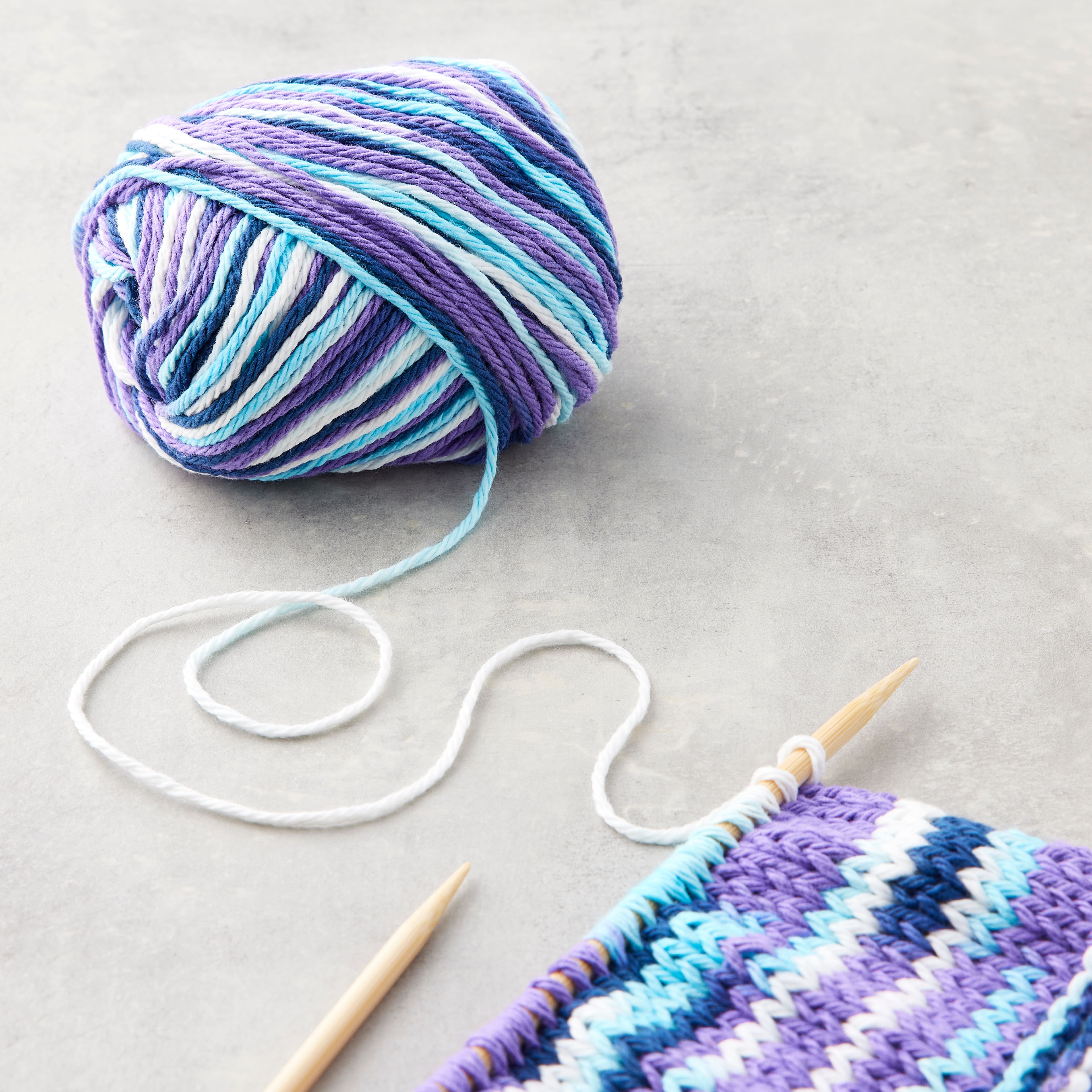 18 Pack: Everyday Cotton&#x2122; Patterned Yarn by Loops &#x26; Threads&#xAE;