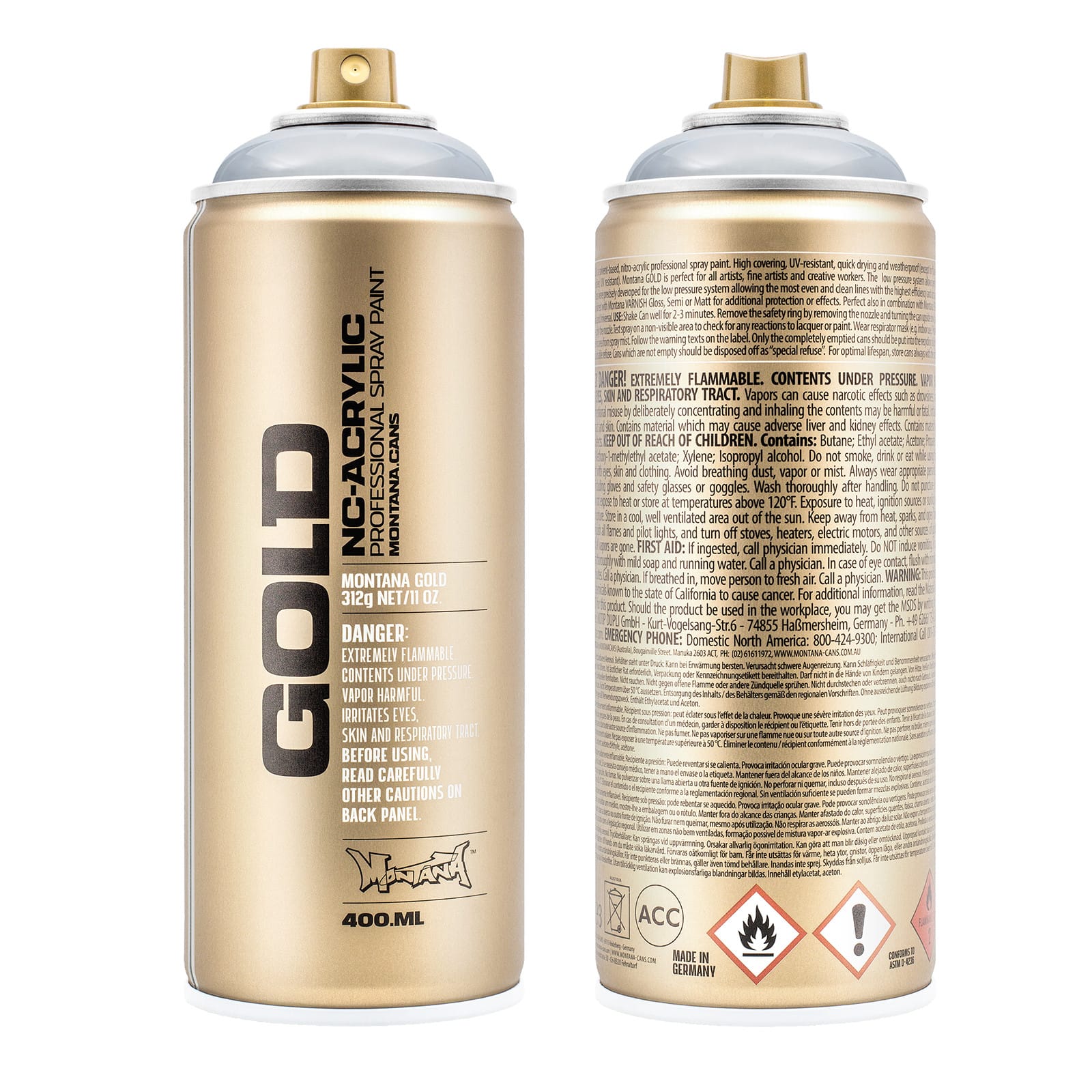 Montana&#x2122; Cans GOLD Transparent Spray Paint, 400mL