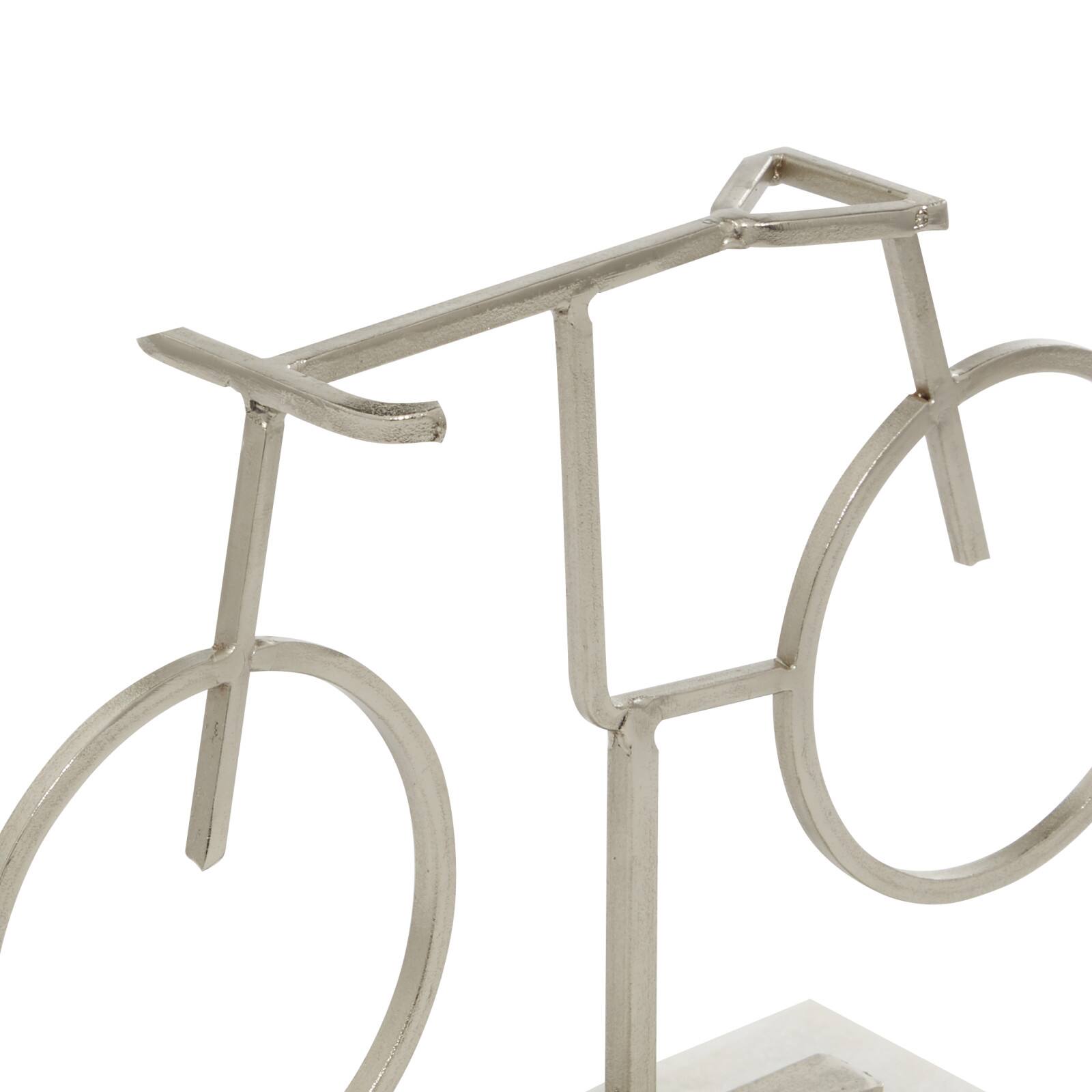 13" Silver Metal Contemporary Bicycle Sculpture