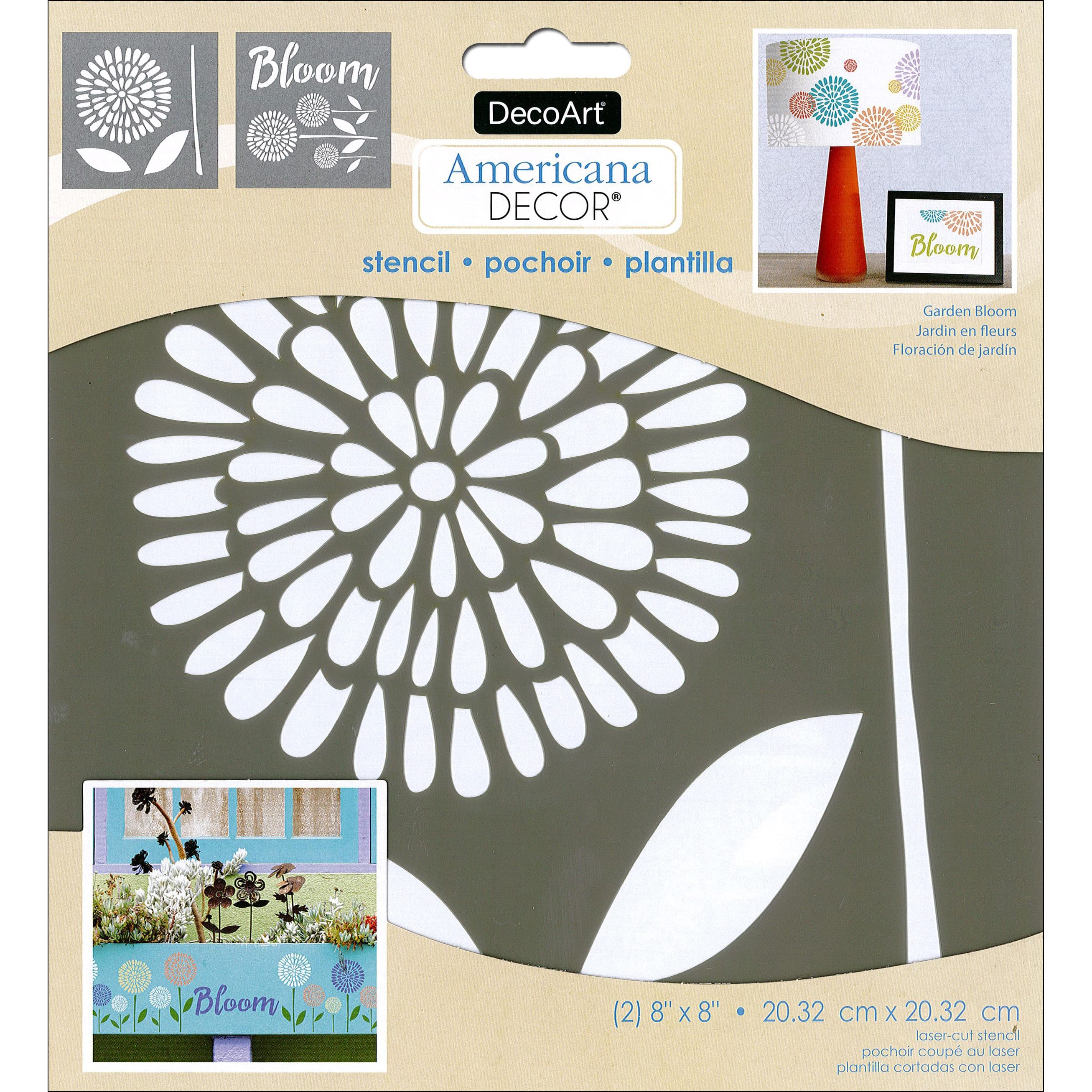 DecoArt&#xAE; Americana&#xAE; Decor&#x2122; 2ct. Garden Bloom Stencils, 8&#x27;&#x27;x 8&#x27;&#x27;