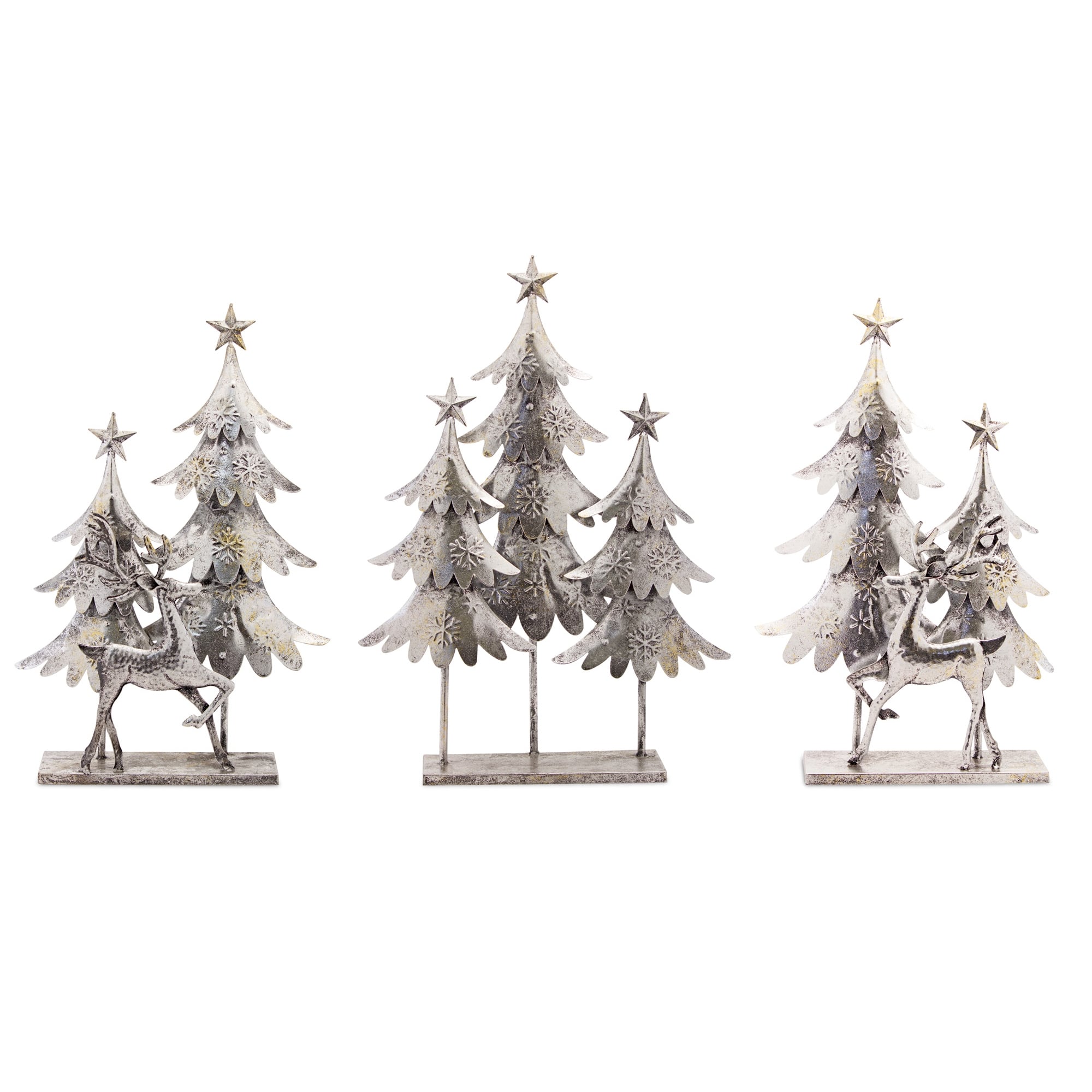 Metal Christmas Trees &#x26; Deer Accent, 3ct.