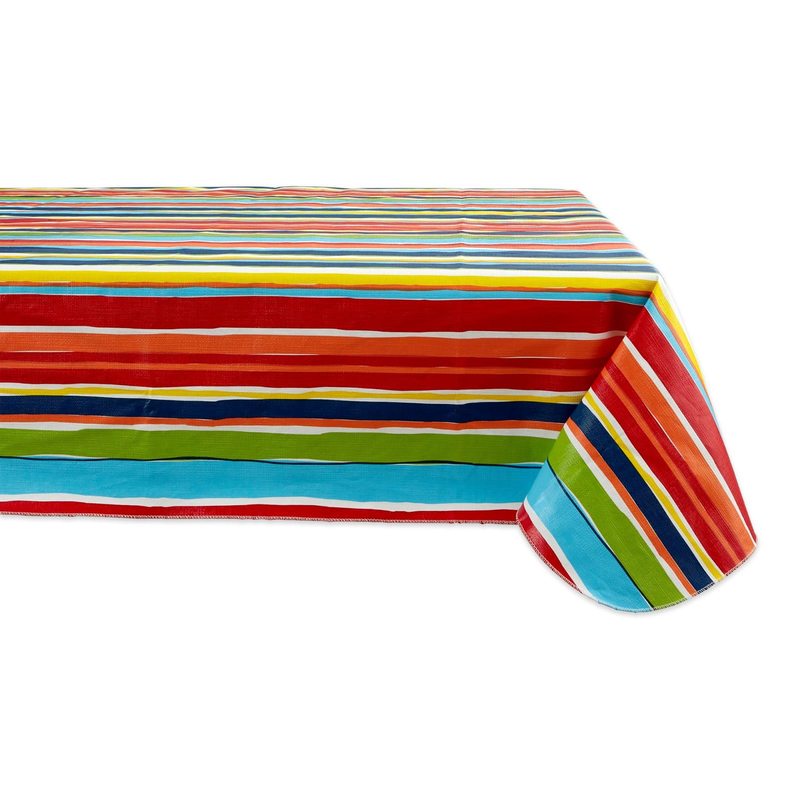 DII&#xAE; 84&#x22; Summer Stripe Vinyl Tablecloth