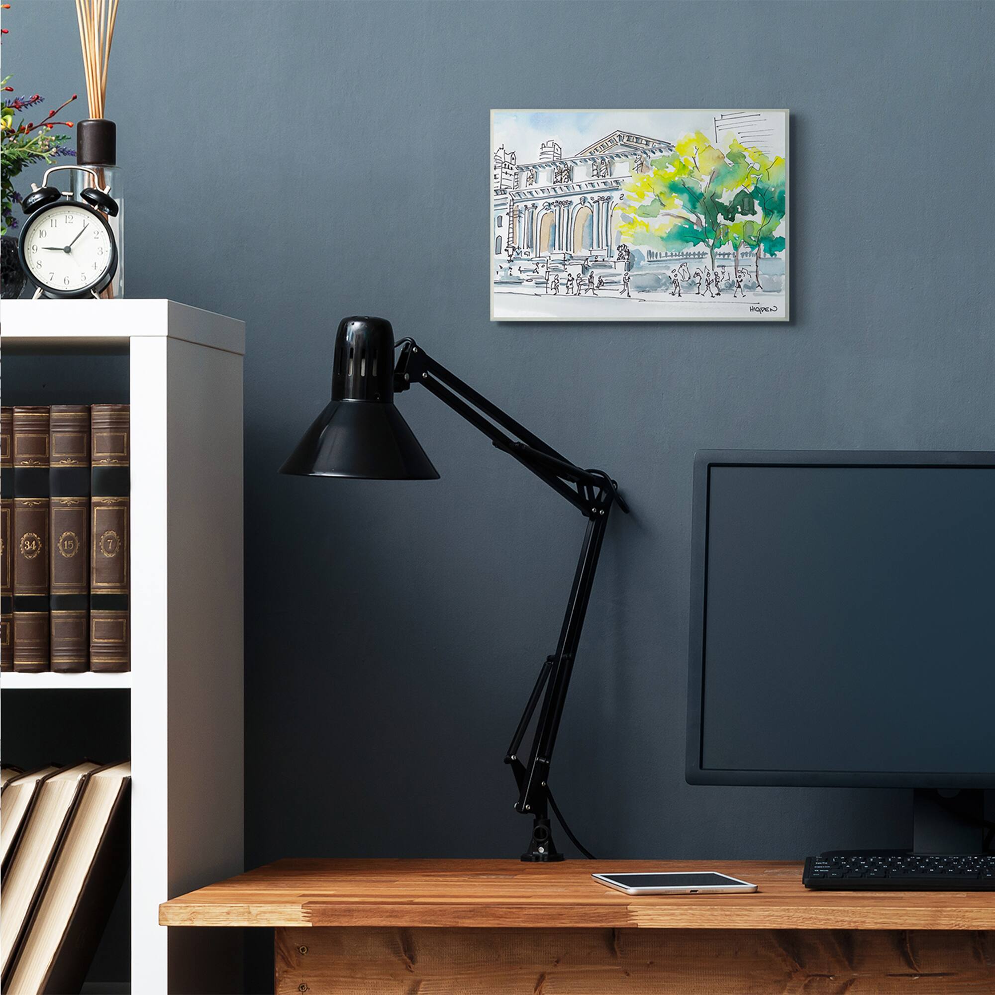 Stupell Industries Classic City Architecture Urban Watercolor Landscape Wall Plaque