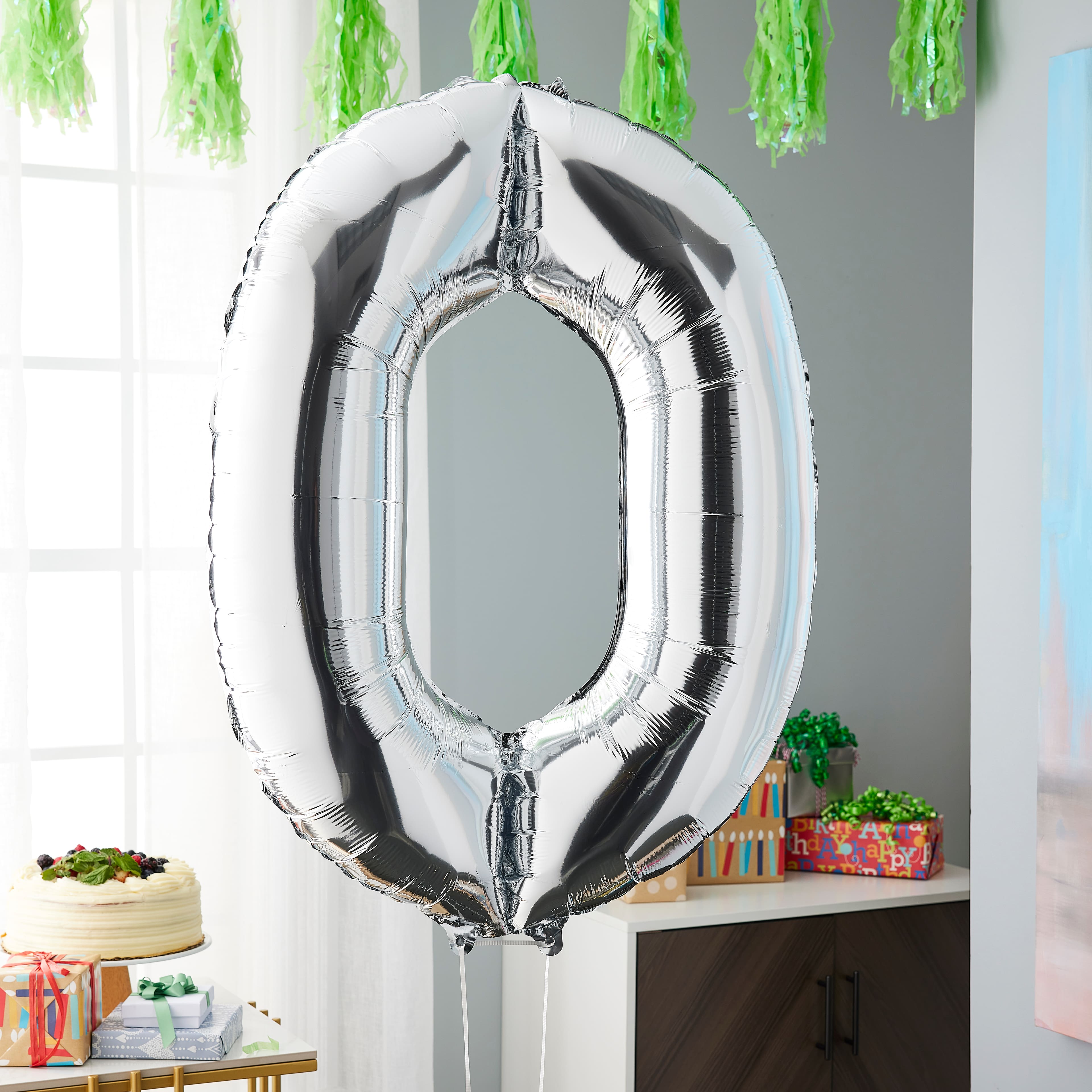 6 Pack: Silver Foil Number Balloon by Celebrate It&#x2122;