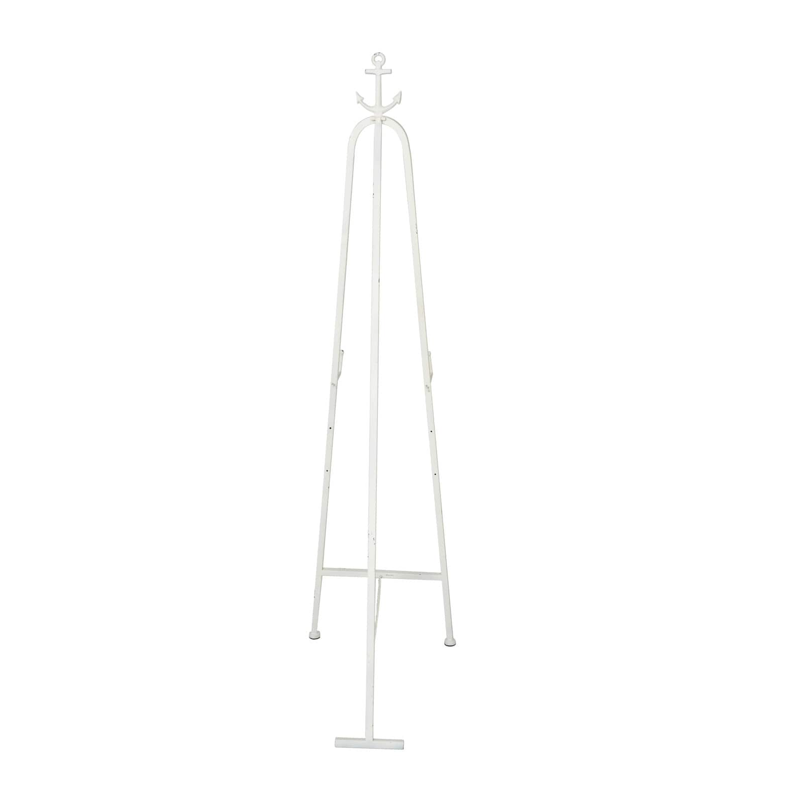 5.5ft. 3-Tier Adjustable White Metal Anchor Easel with Foldable Stand and Chain Support