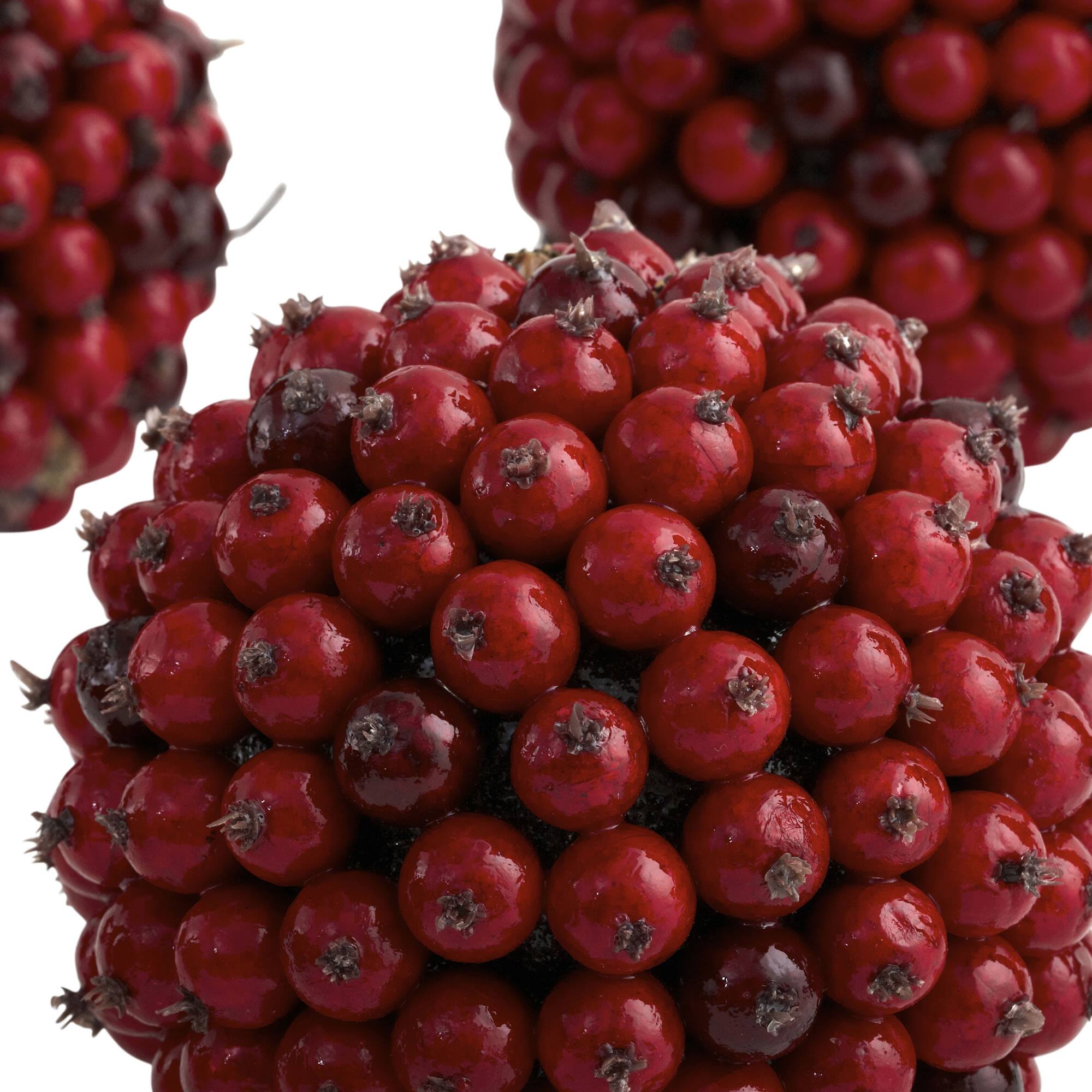 5&#x22; Red Berry Ball Set