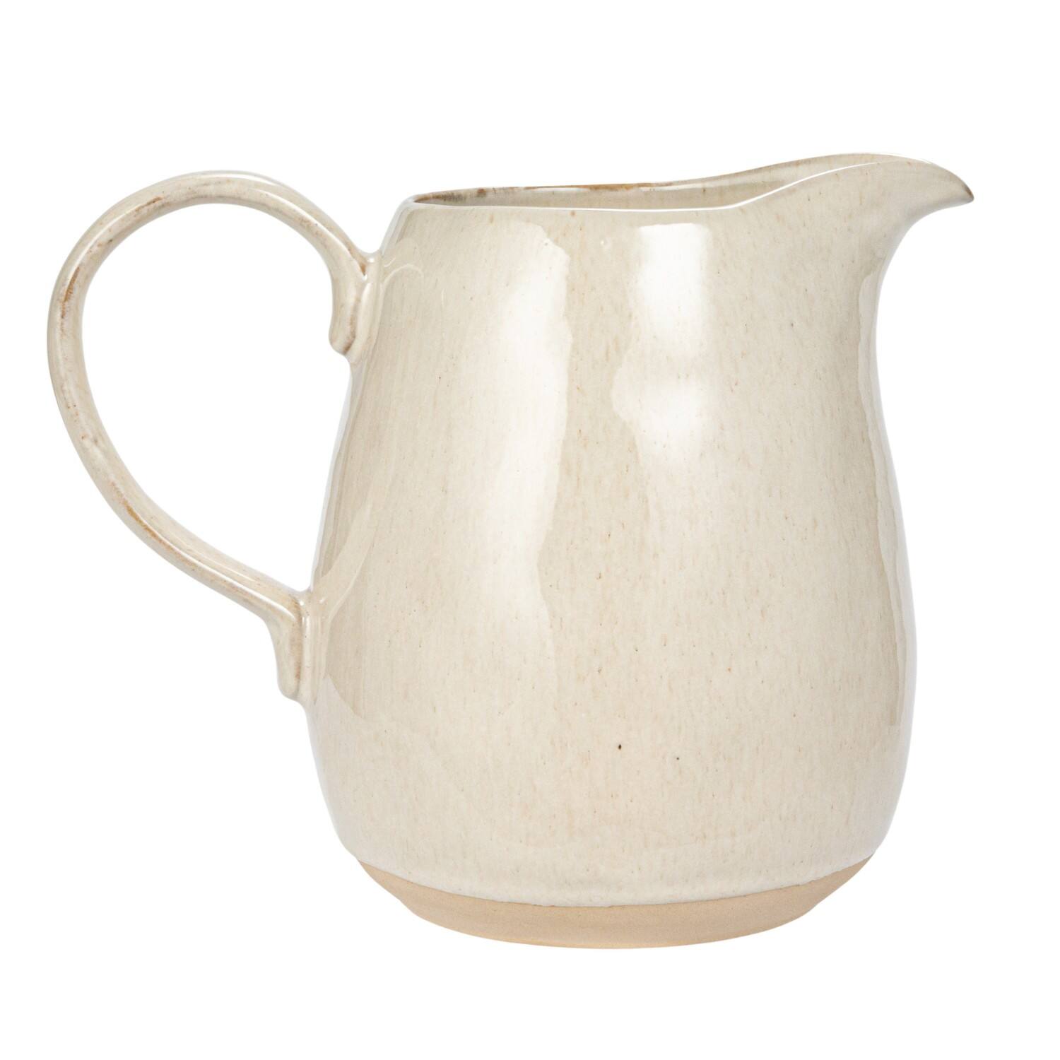 Hello Honey® 64oz. Cream Speckled Reactive Glaze Stoneware Pitcher
