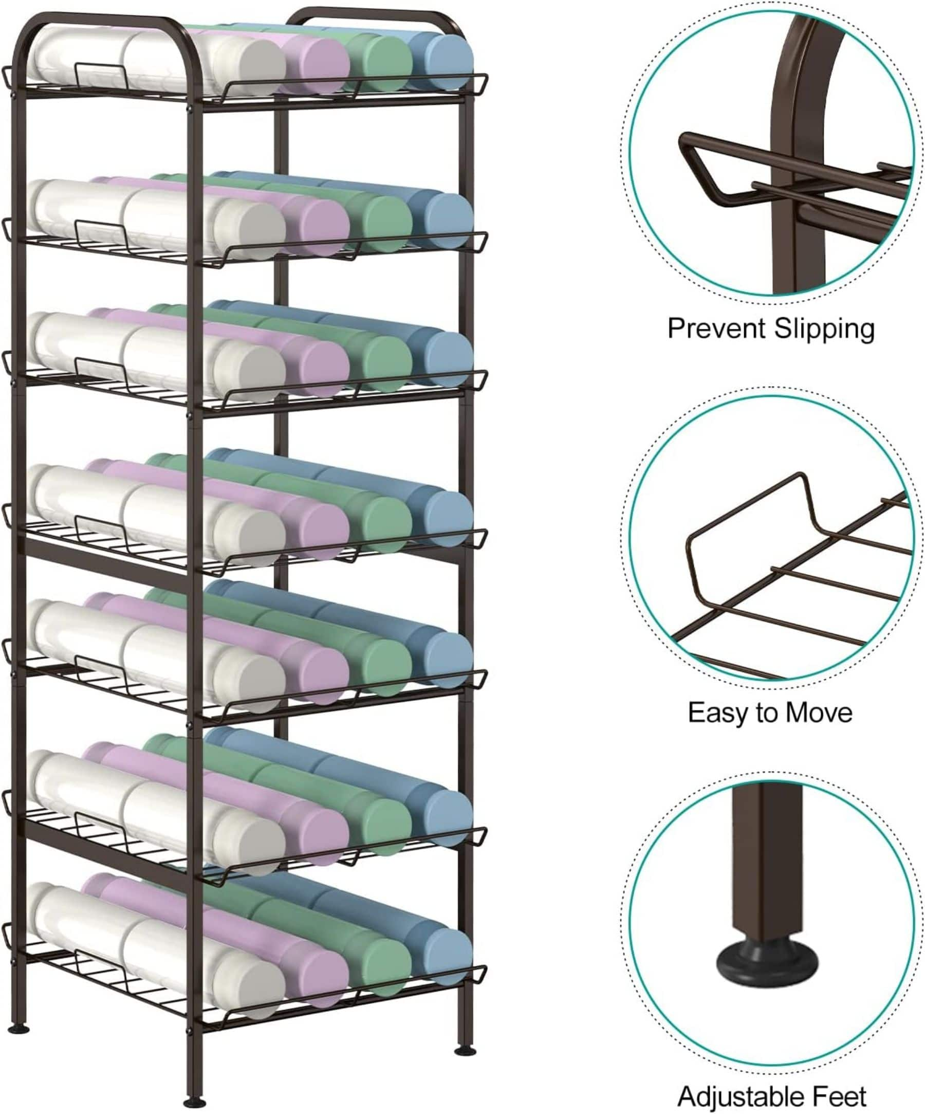 NEX&#x2122; 43&#x22; Bronze Freestanding 7-Tier Water Bottle Organizer