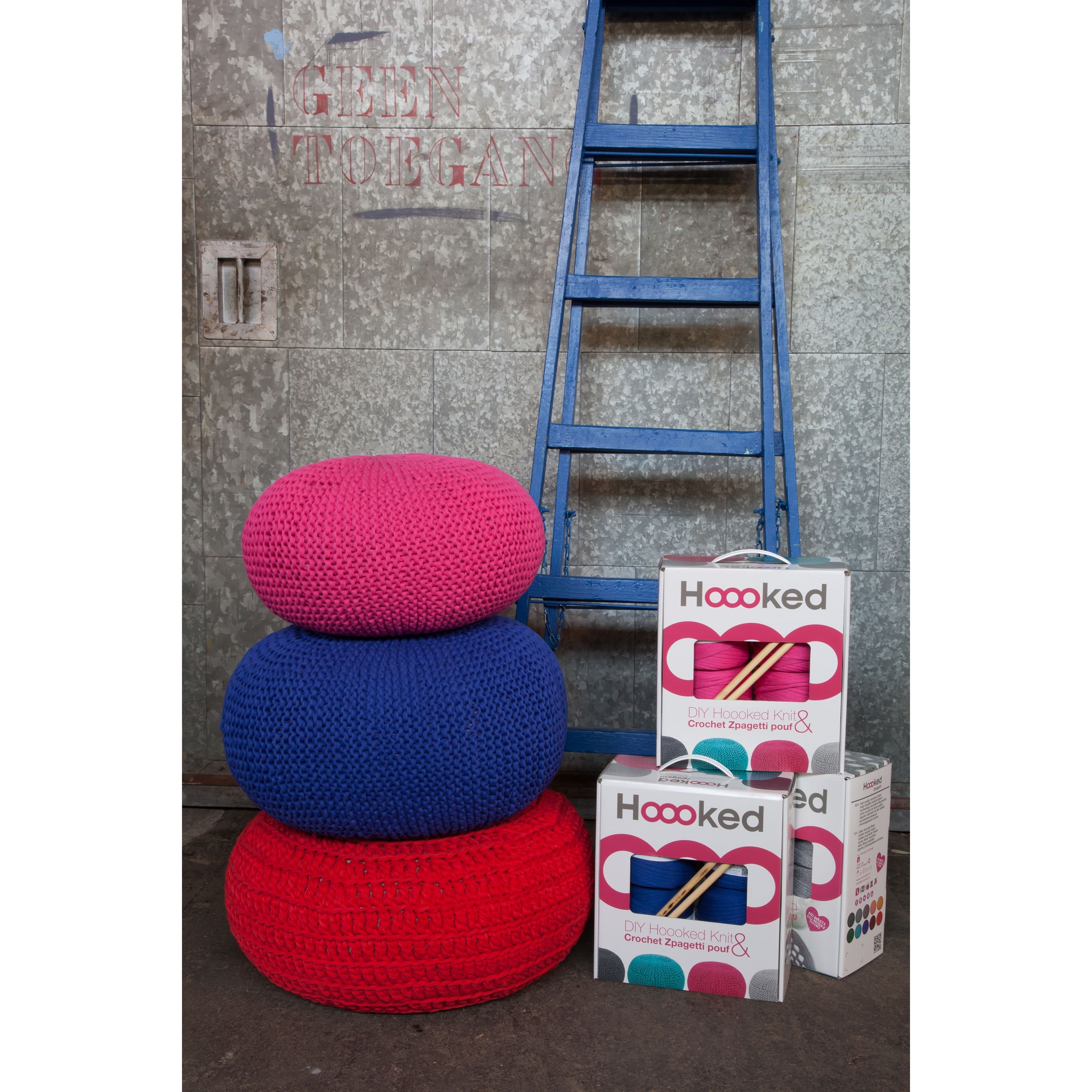 Hoooked Sailor Blue Knit & Crochet Pouf Kit