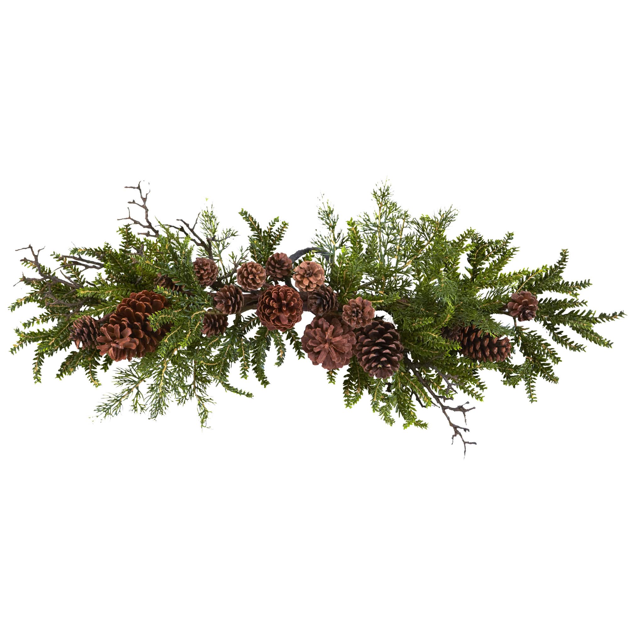 30&#x22; Green Pine &#x26; Pinecone Swag