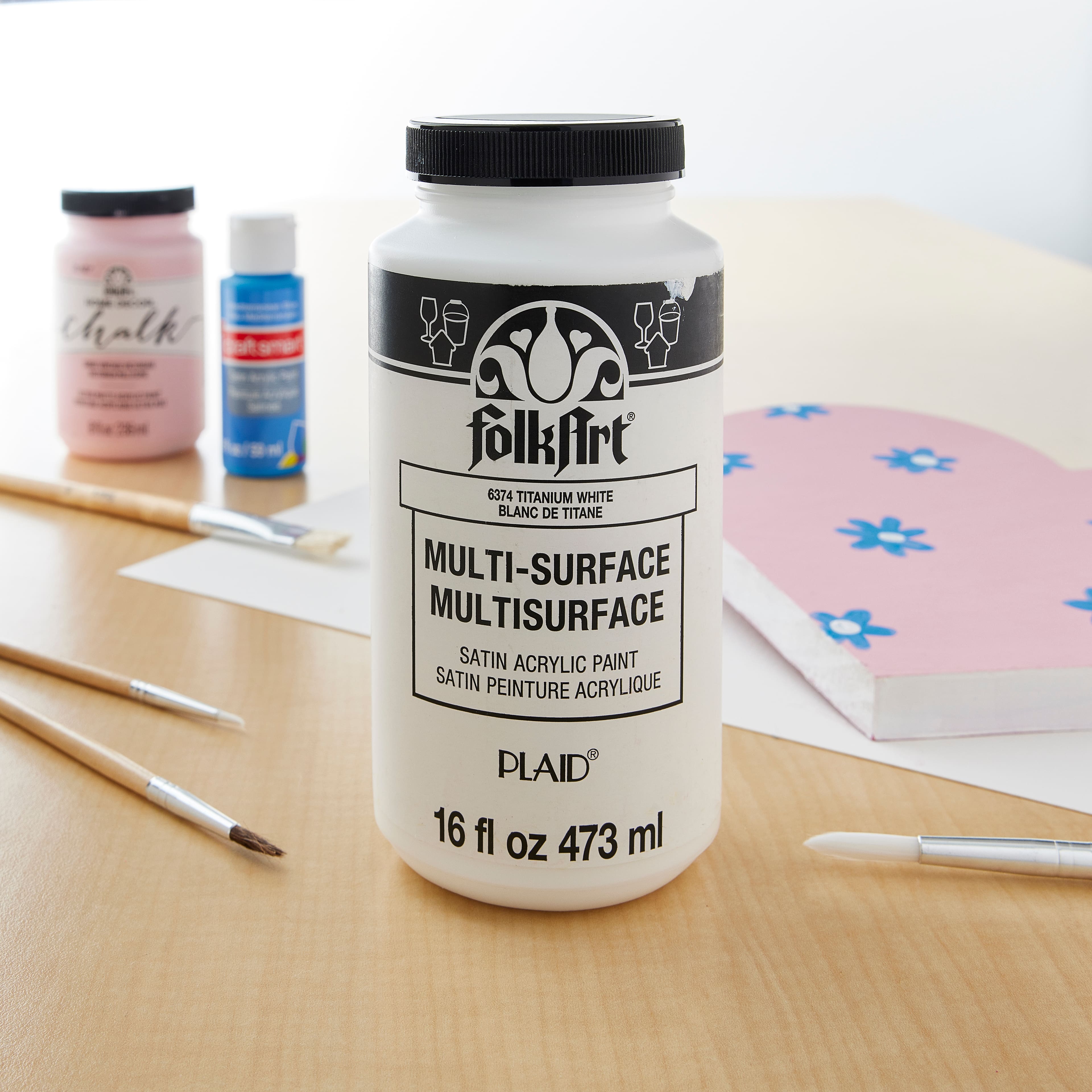 6 Pack: FolkArt® Multi-Surface Satin Acrylic Paint, 16oz.