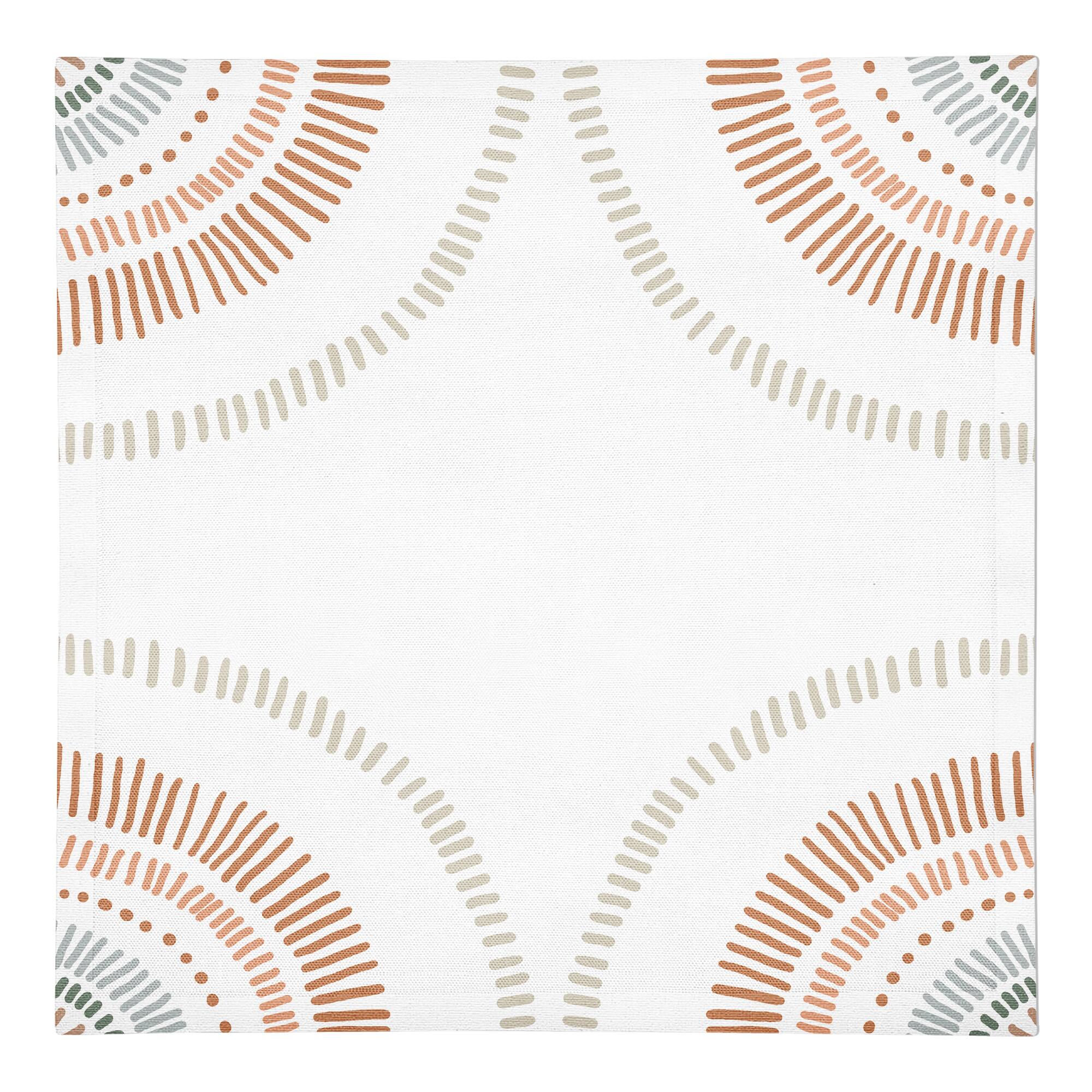 Dashed Earthtones 10" x 10" Cotton Twill Napkin