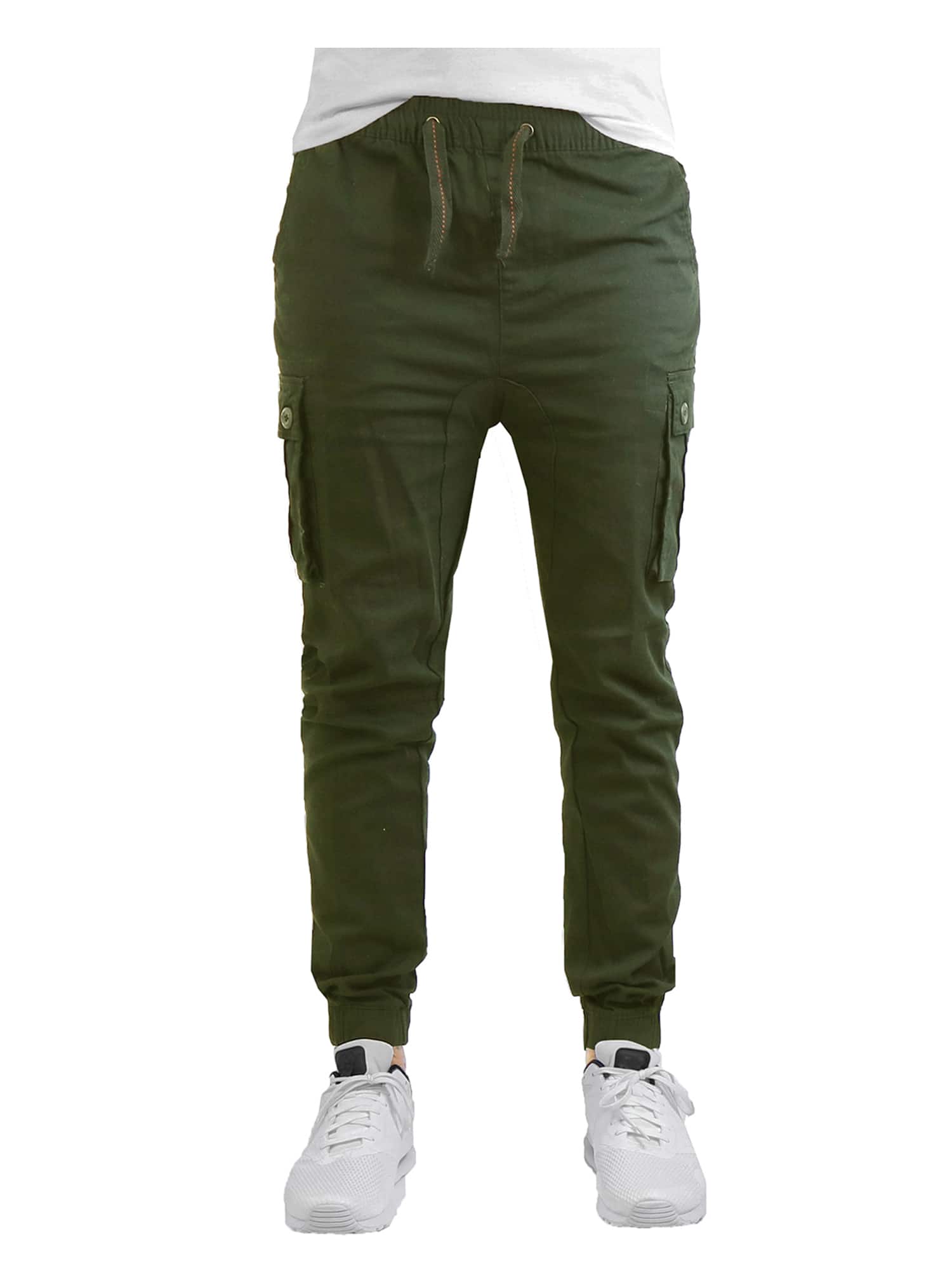 Galaxy by Harvic Men's Twill Cargo Joggers Grey at  Men's Clothing  store