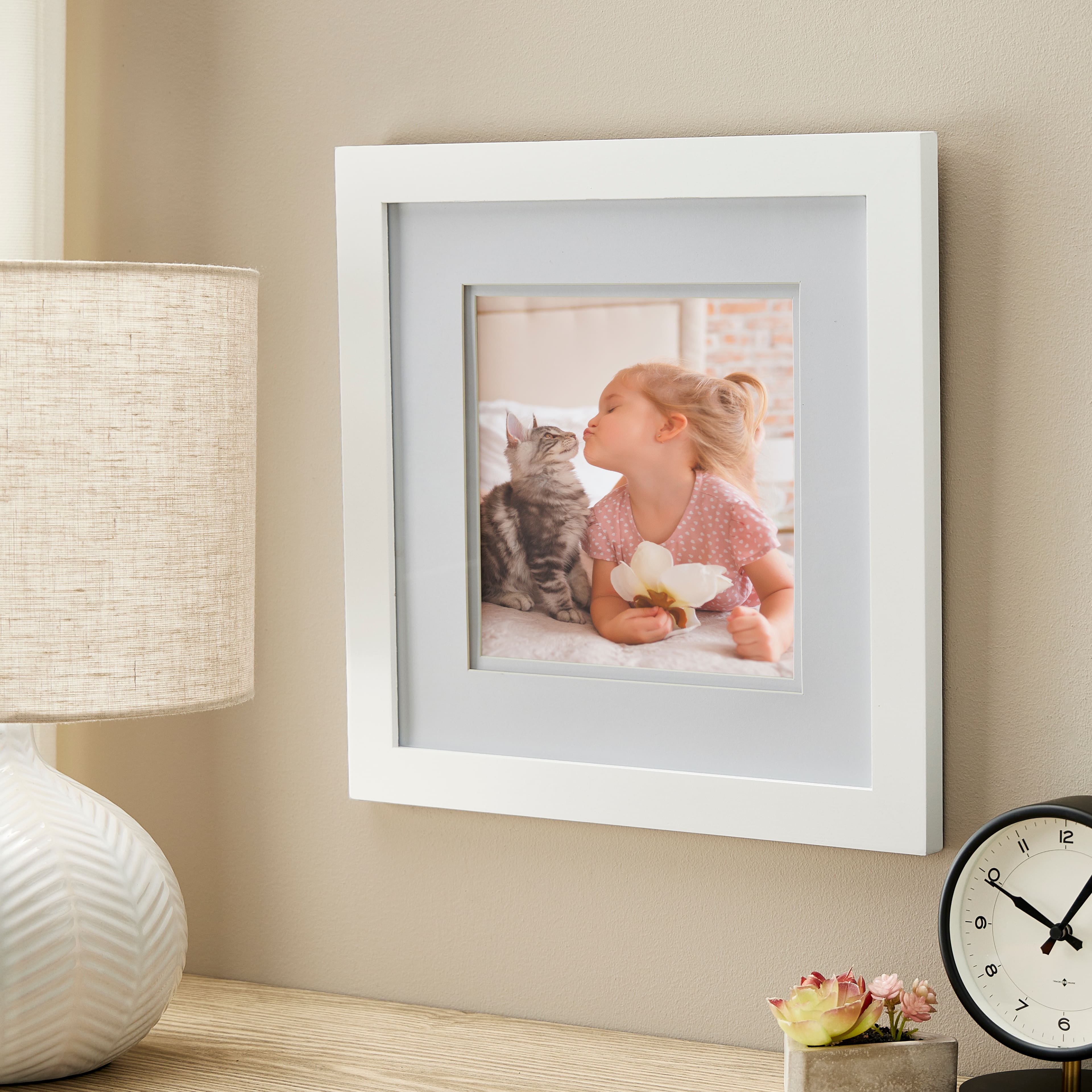 Gallery White Square Wall Frame with Double Mat by Studio Décor