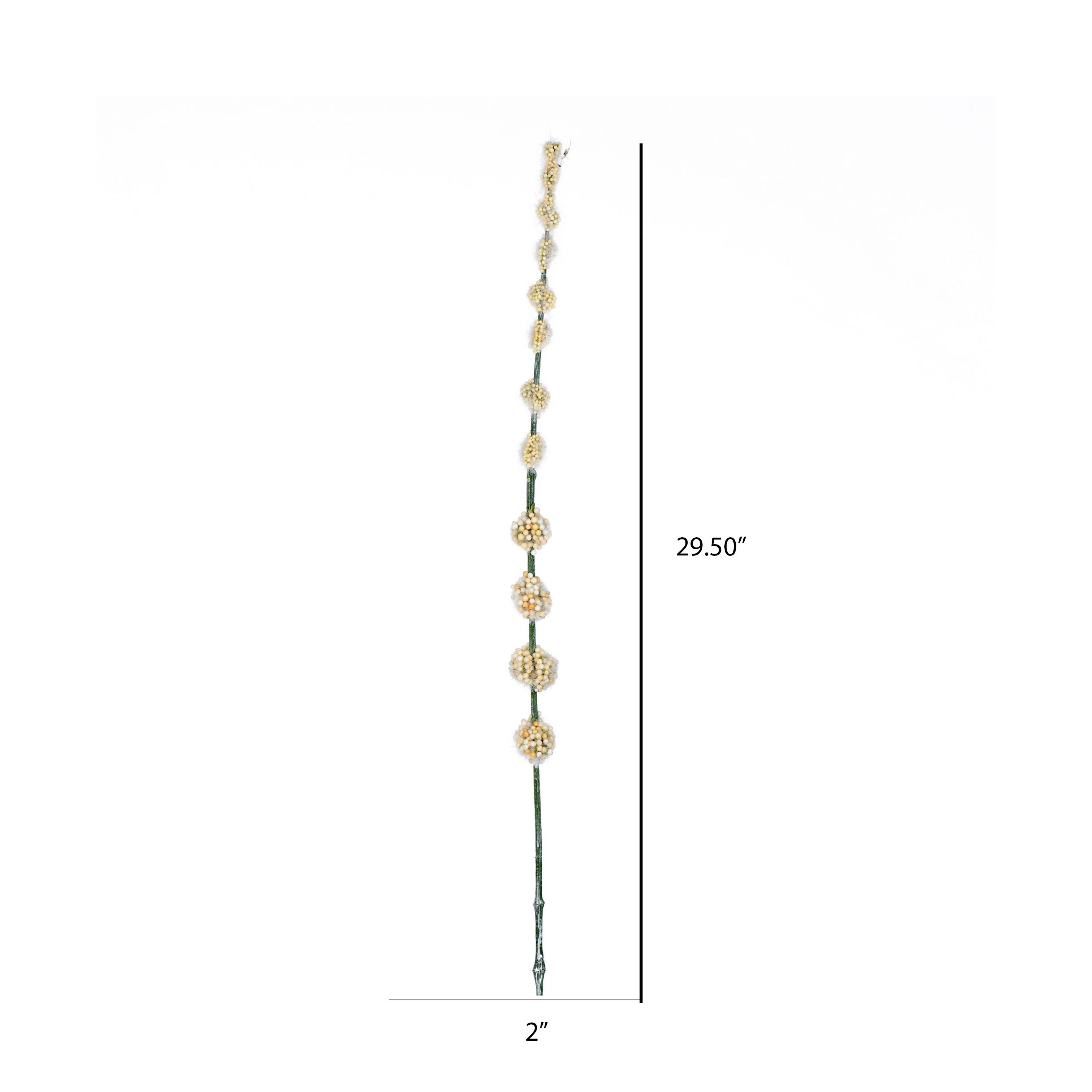 6 Pack: Cream Pom Pom Stem