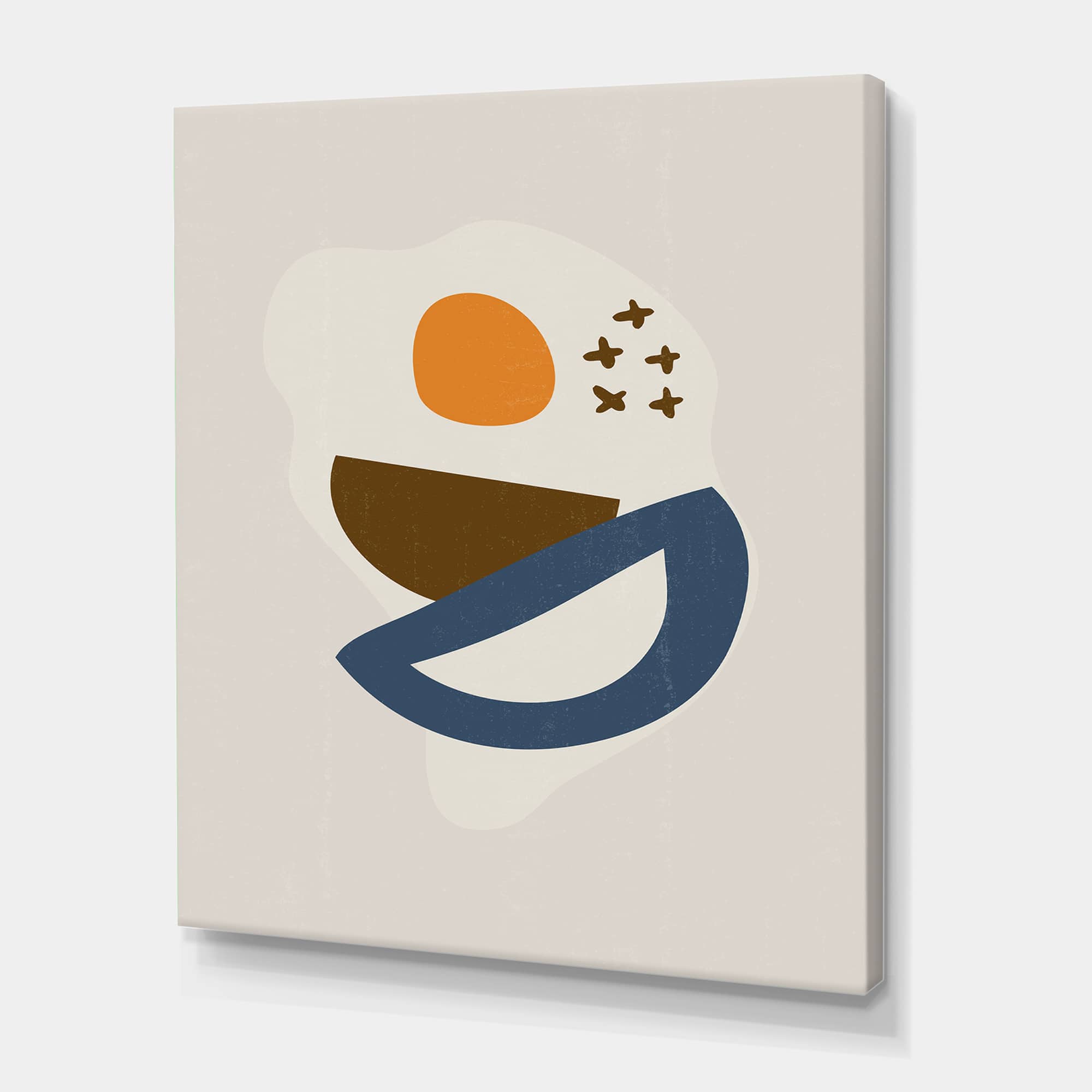 Designart - Abstract Sun Moon Geometric Print I - Modern Canvas Wall Art Print