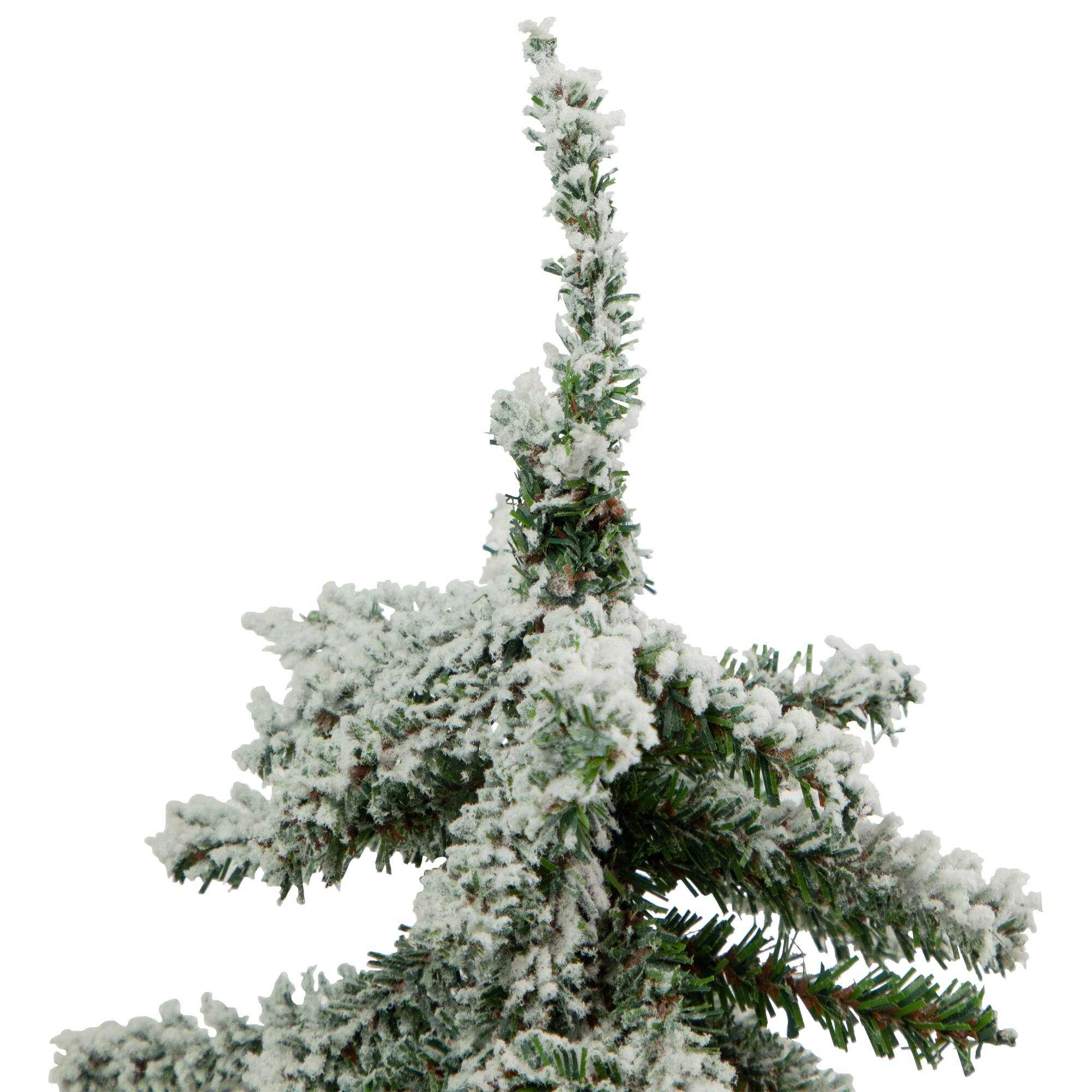 15" Unlit Flocked Mini Village Pine Artificial Potted Christmas Tree