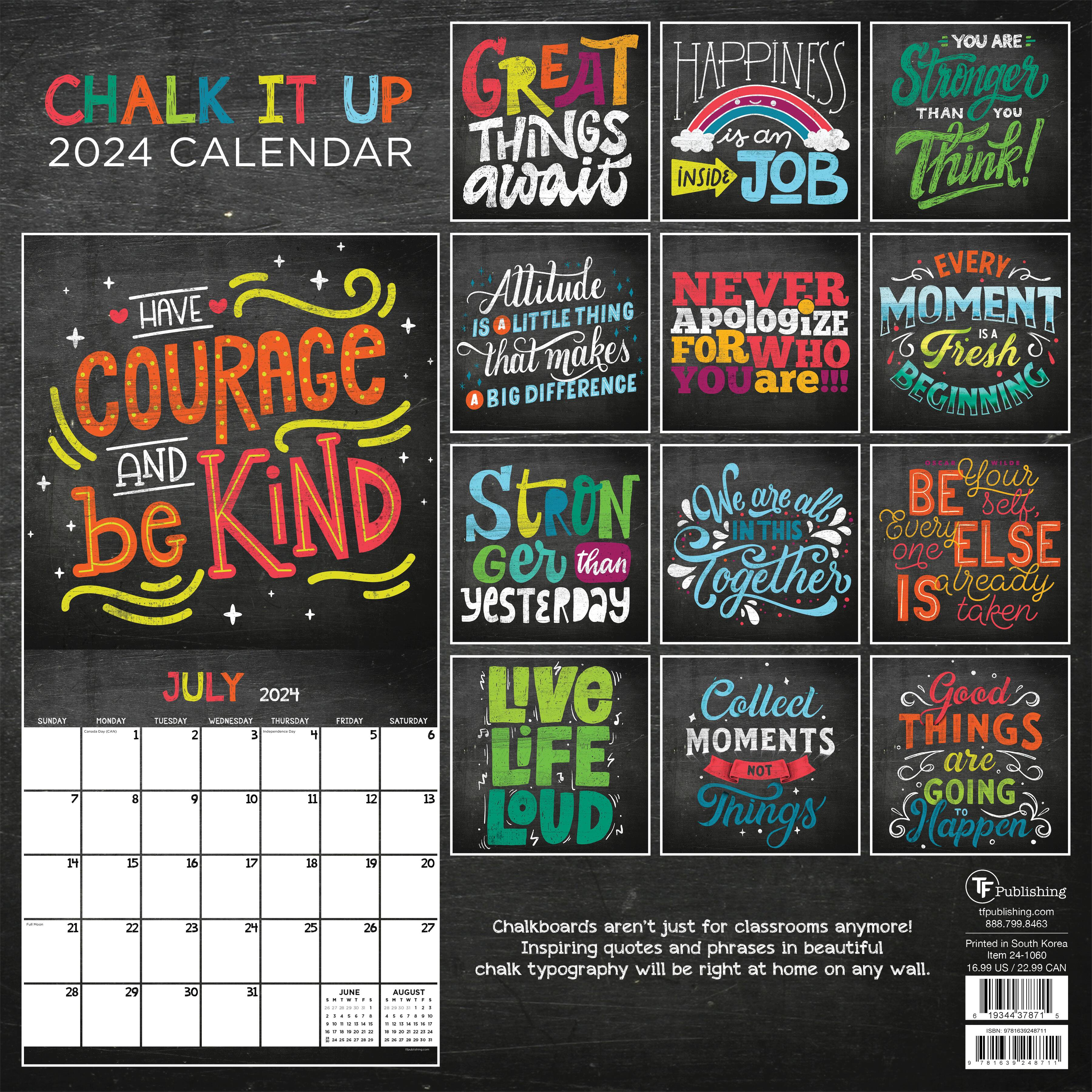 TF Publishing 2024 Chalk It Up Wall Calendar