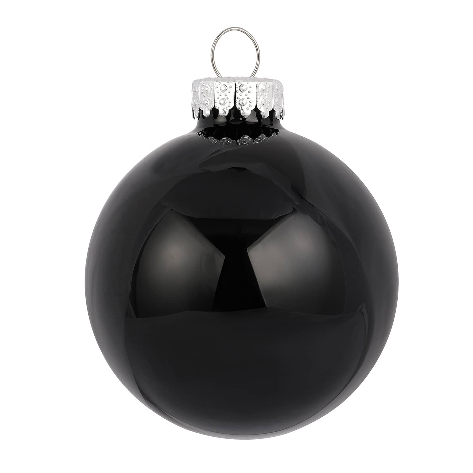 6 Pack 2.5&#x22; Black Shiny Glass Ball Ornaments by Ashland&#xAE;