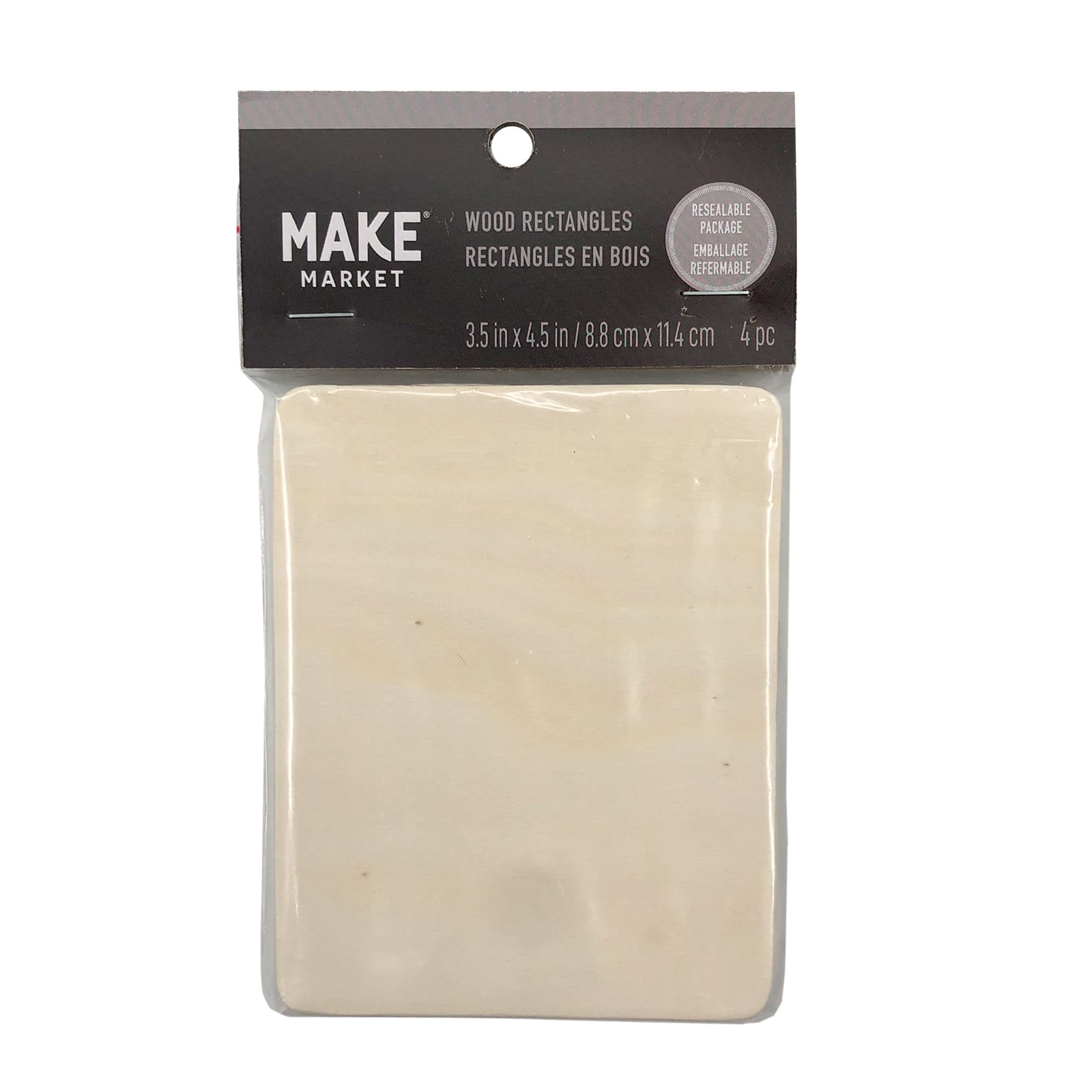 12 Packs: 4 ct. (48 total) 4.5&#x22; Wood Rectangles by Make Market&#xAE;