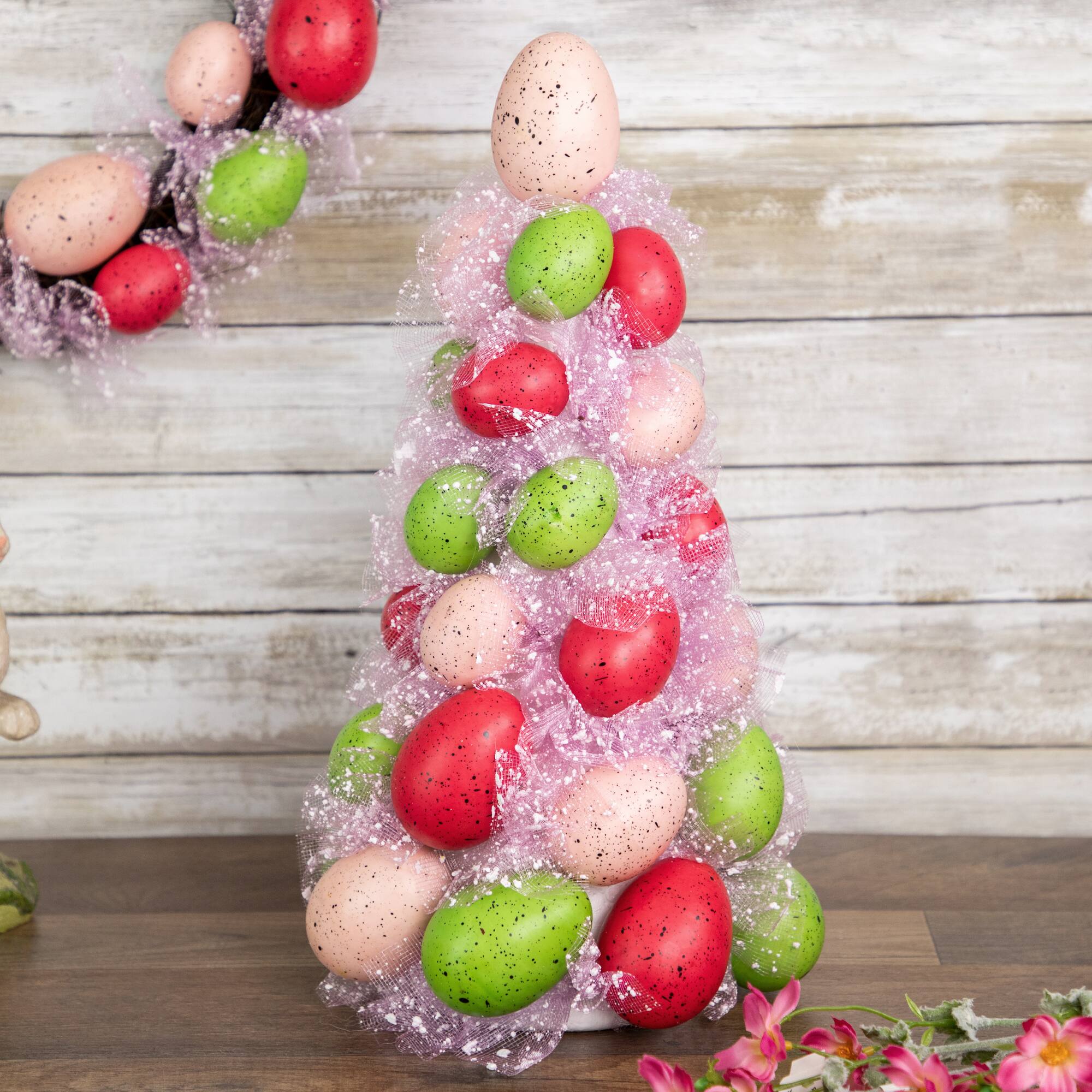 3-Piece Speckled Easter Egg Tree Ball and Wreath Set