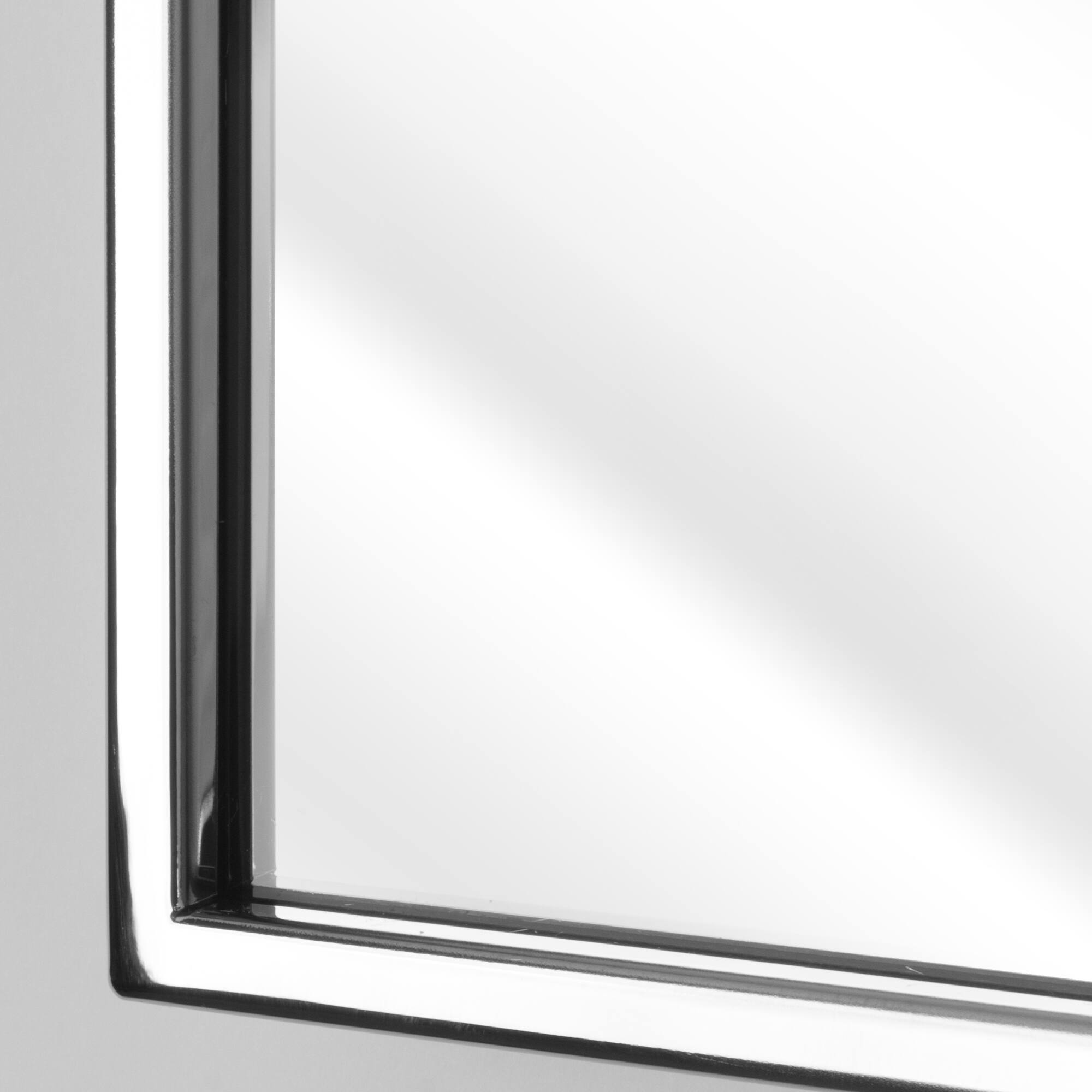 Head West® Glossy Chrome Float Rectangular Wall Mirror