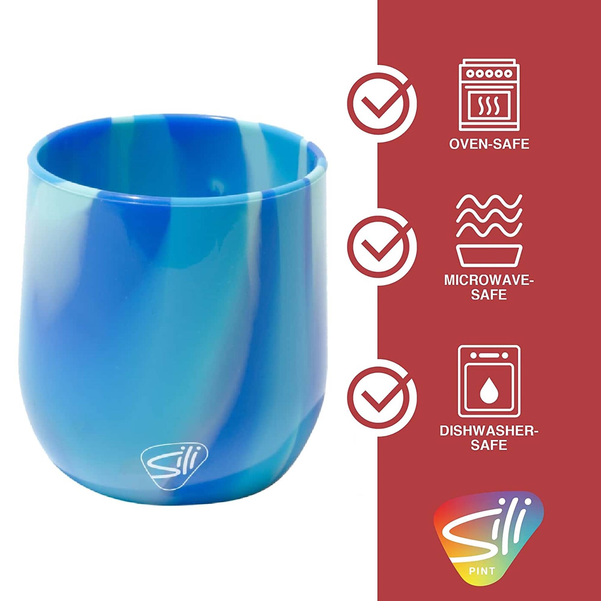 Silipint&#xAE; 12oz. Hippie Hops &#x26; Arctic Sky Silicone Stemless Wine Glasses, 6ct.