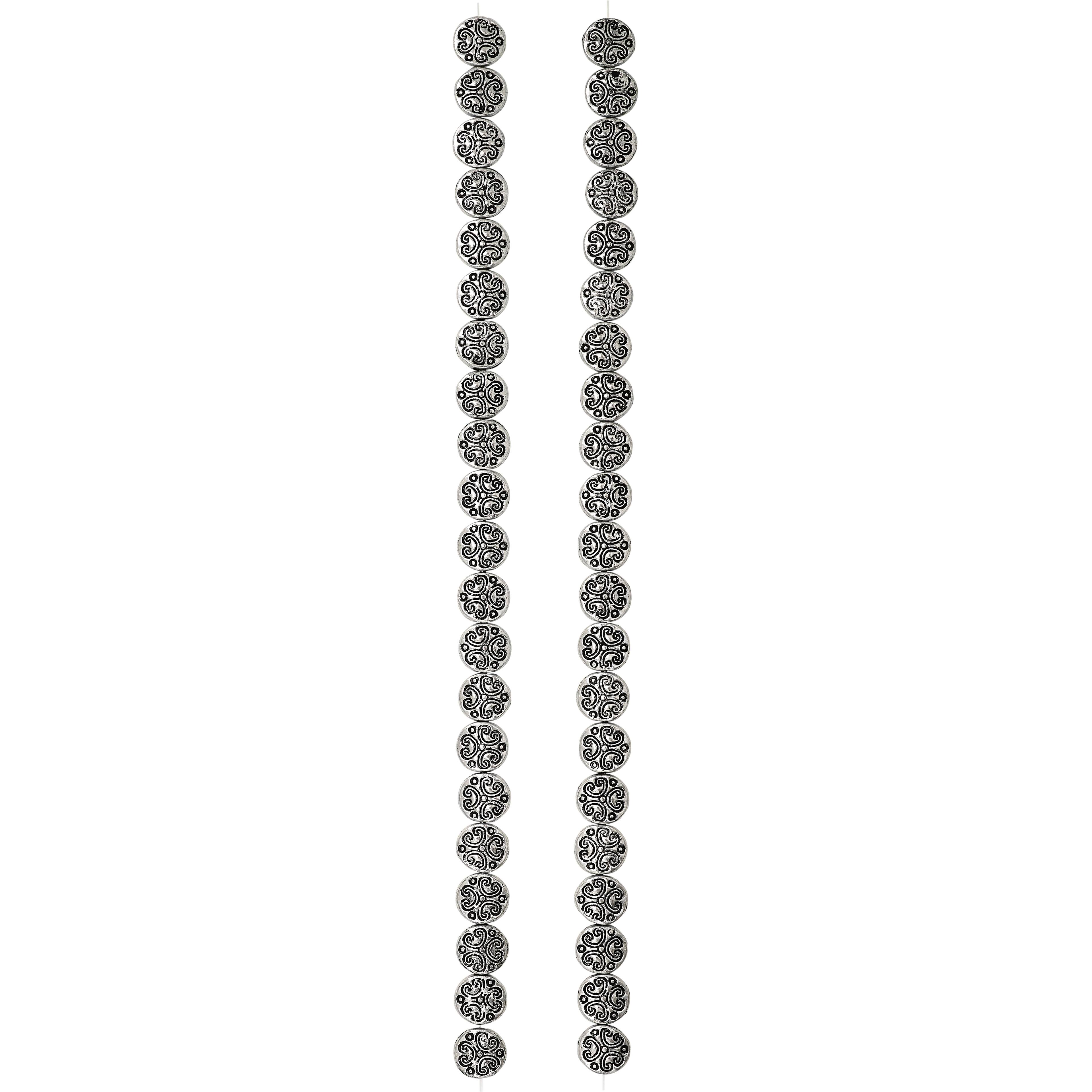 12 Pack: Silver Plated Lentil Beads, 6mm by Bead Landing™