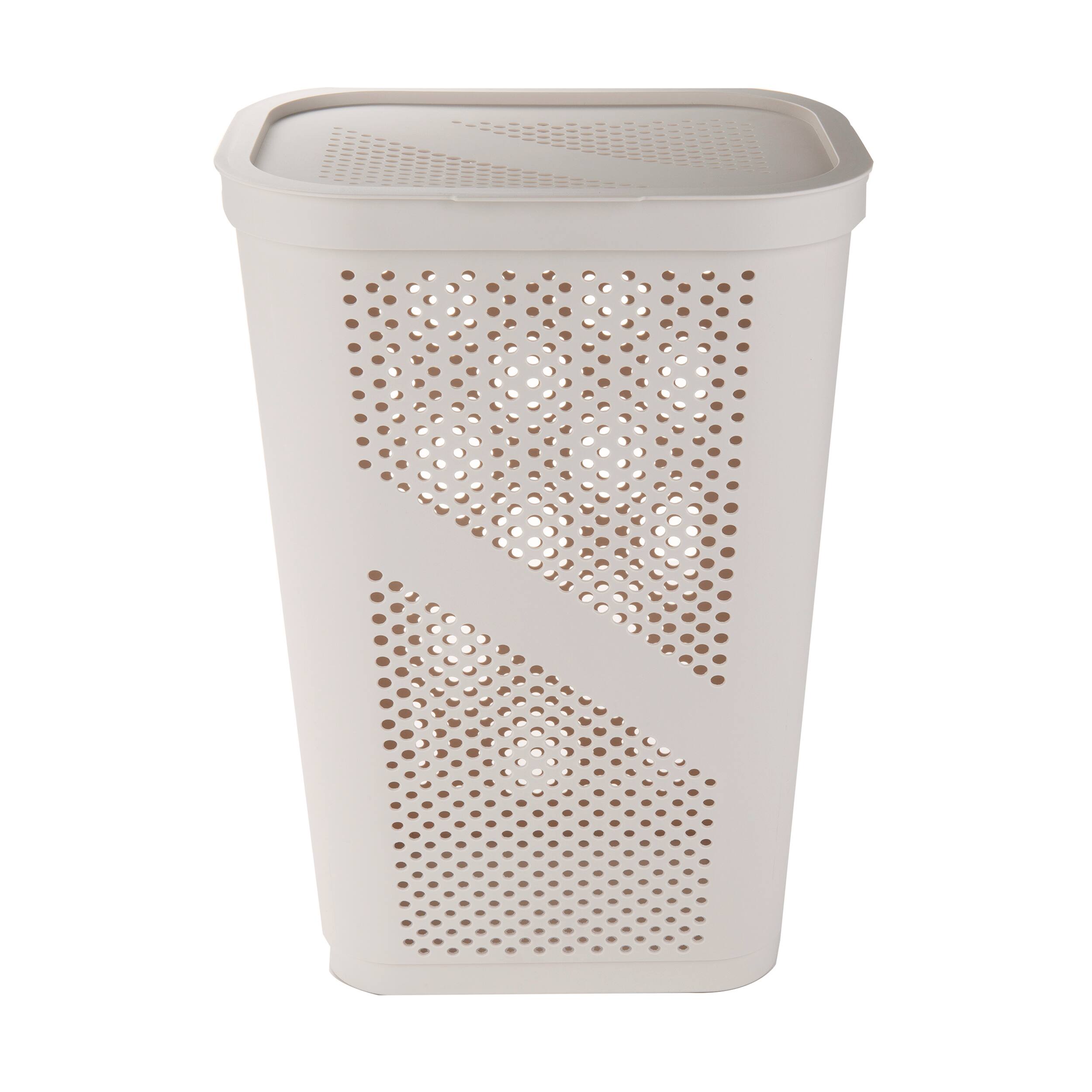 Mind Reader 60L Ventilated Slim Laundry Hamper with Cut Out Handles & Hinged Lid, 2ct.