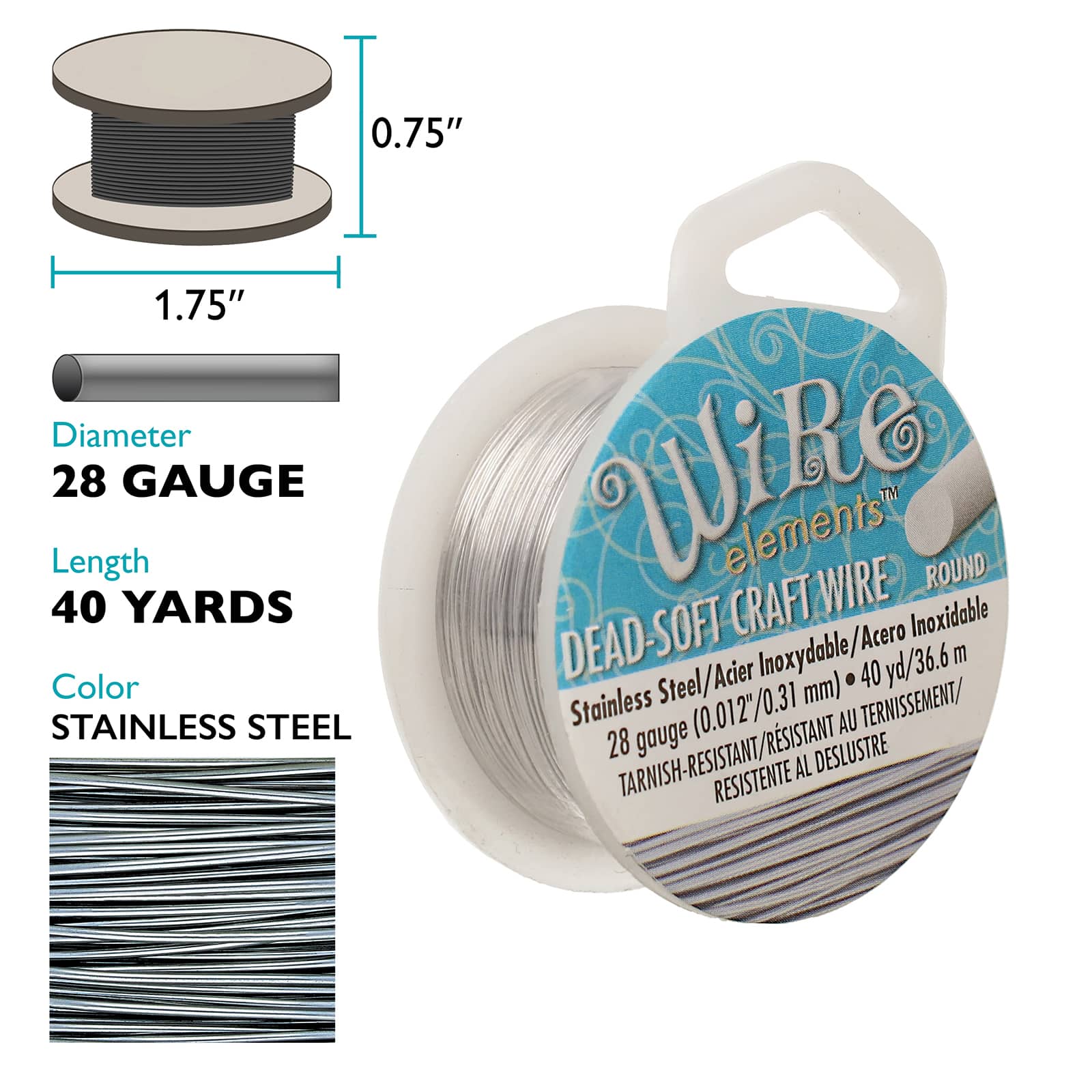 The Beadsmith® Wire Elements™ 28 Gauge Tarnish Resistant Soft