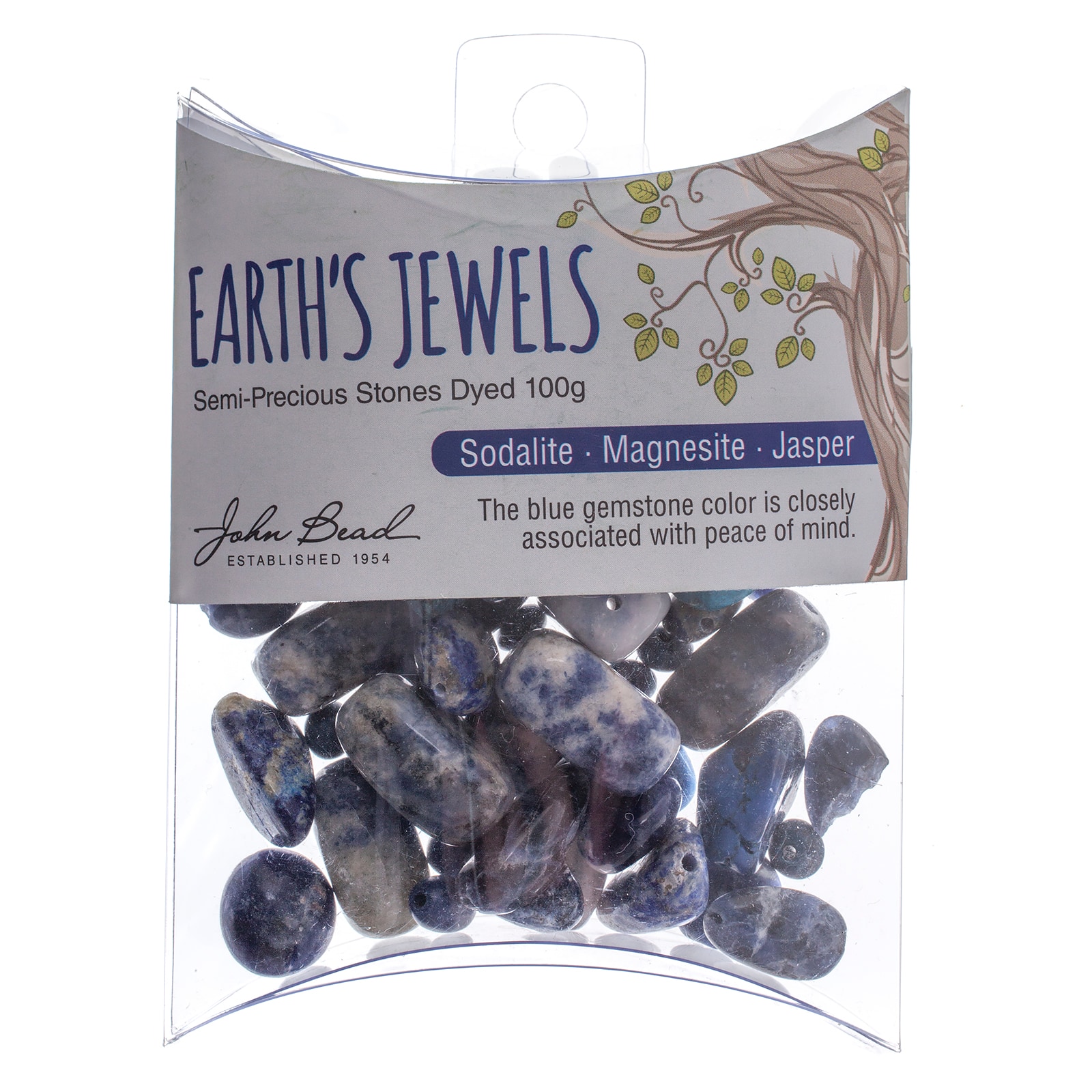 John Bead Earth's Jewels Natural Stone Bead Assortment, 100g