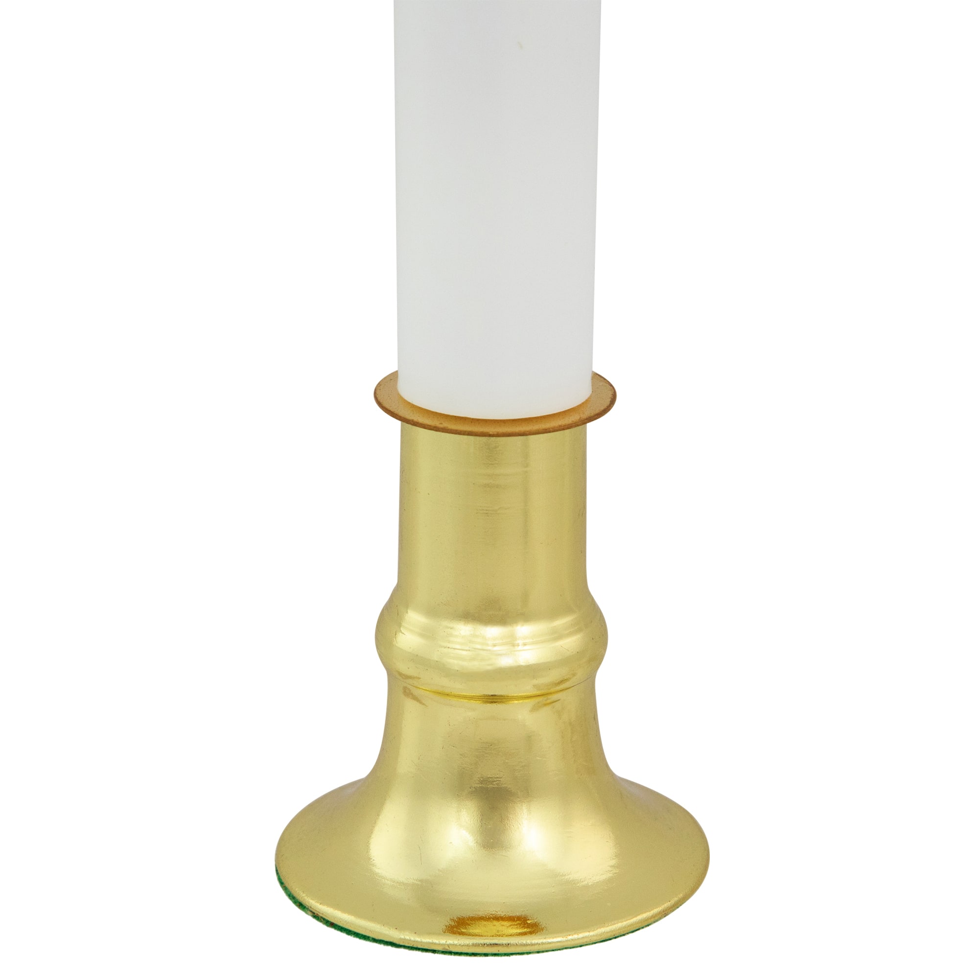 Single Light Window Candle with Timer - 9" - White and Gold - Set of 4